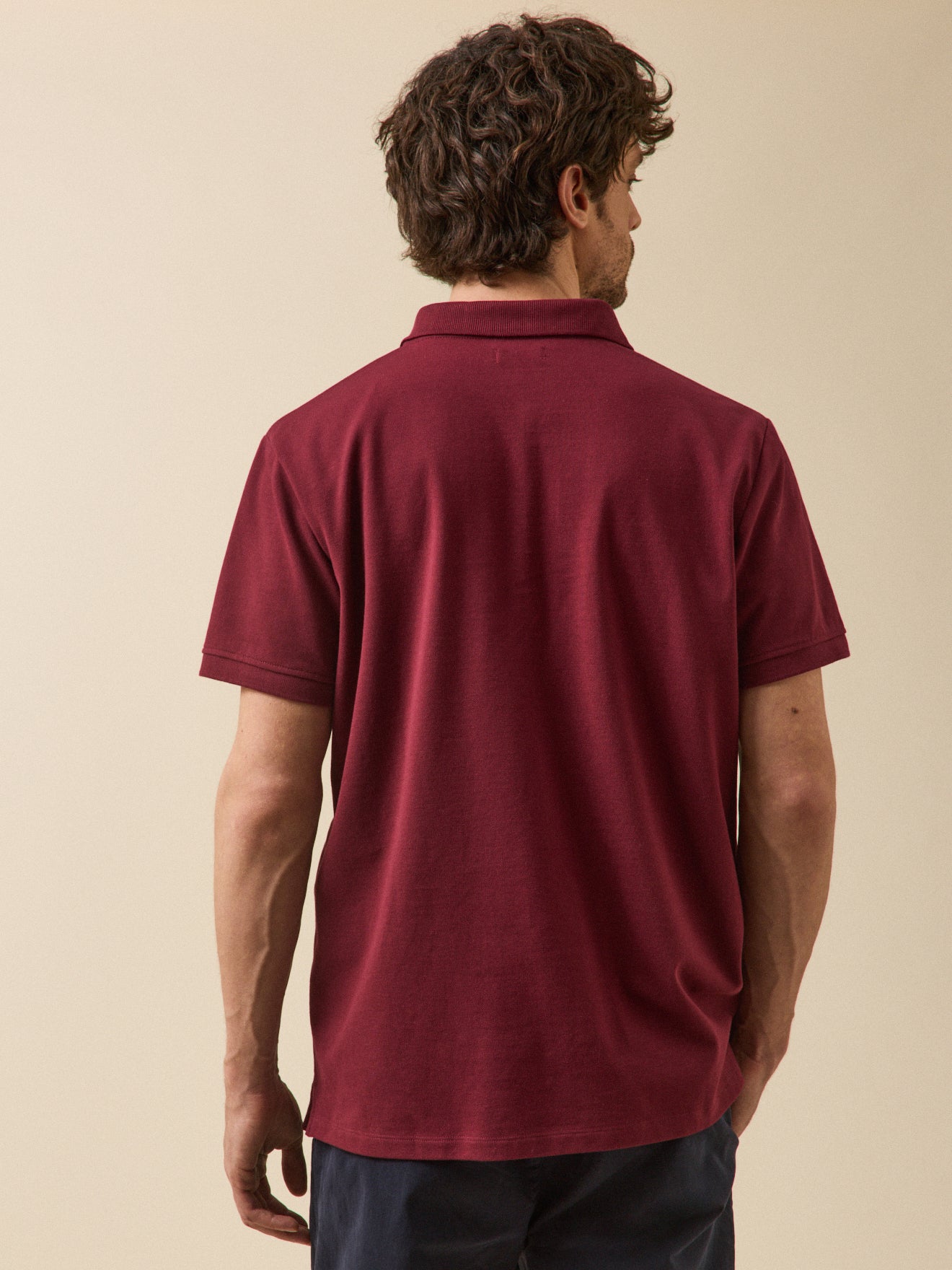 Einfarbiges Herren-Poloshirt aus Pikee aus Bio-Baumwolle