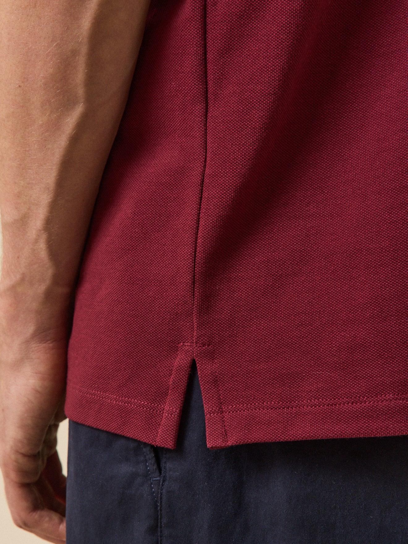 Einfarbiges Herren-Poloshirt aus Pikee aus Bio-Baumwolle
