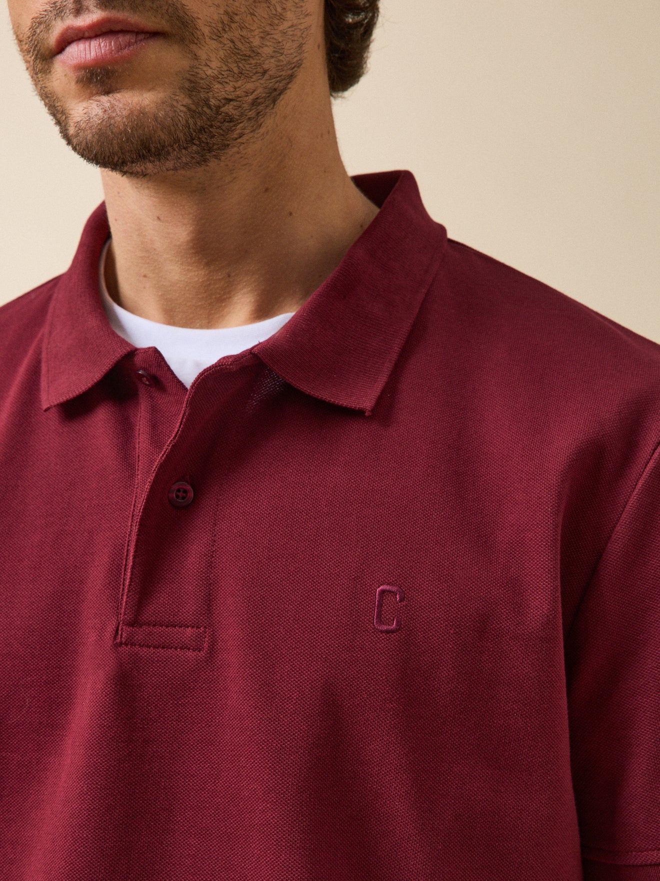 Einfarbiges Herren-Poloshirt aus Pikee aus Bio-Baumwolle