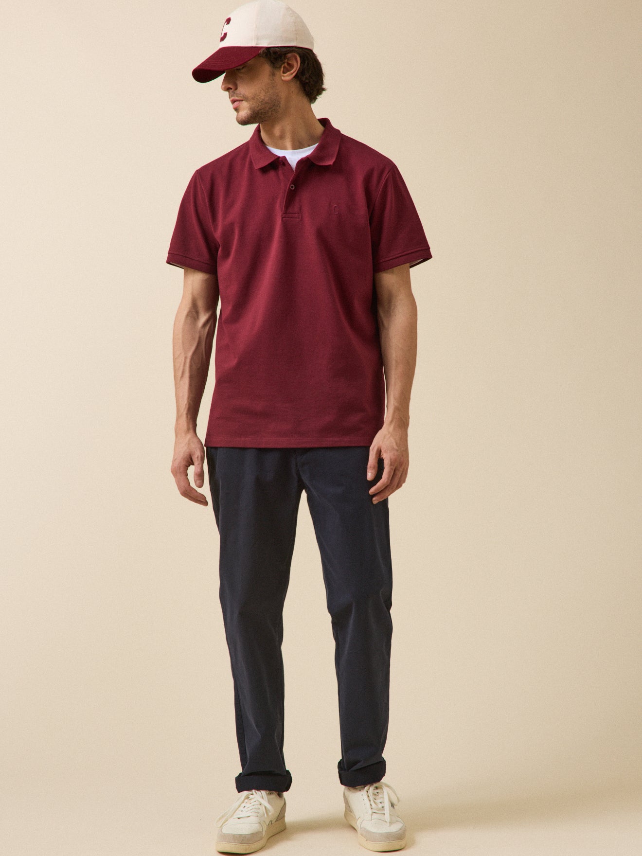Einfarbiges Herren-Poloshirt aus Pikee aus Bio-Baumwolle