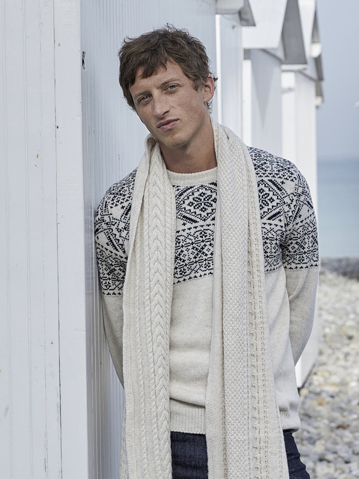 Herrenpullover mit rundem Halsausschnitt - Jacquard-Kollektion