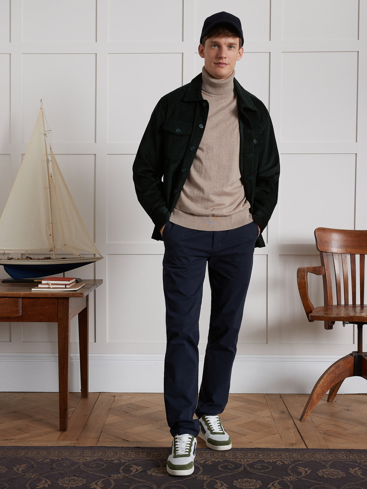 Herrenpullover aus Baumwolle, Seide und Cashmere mit Rollkragen
