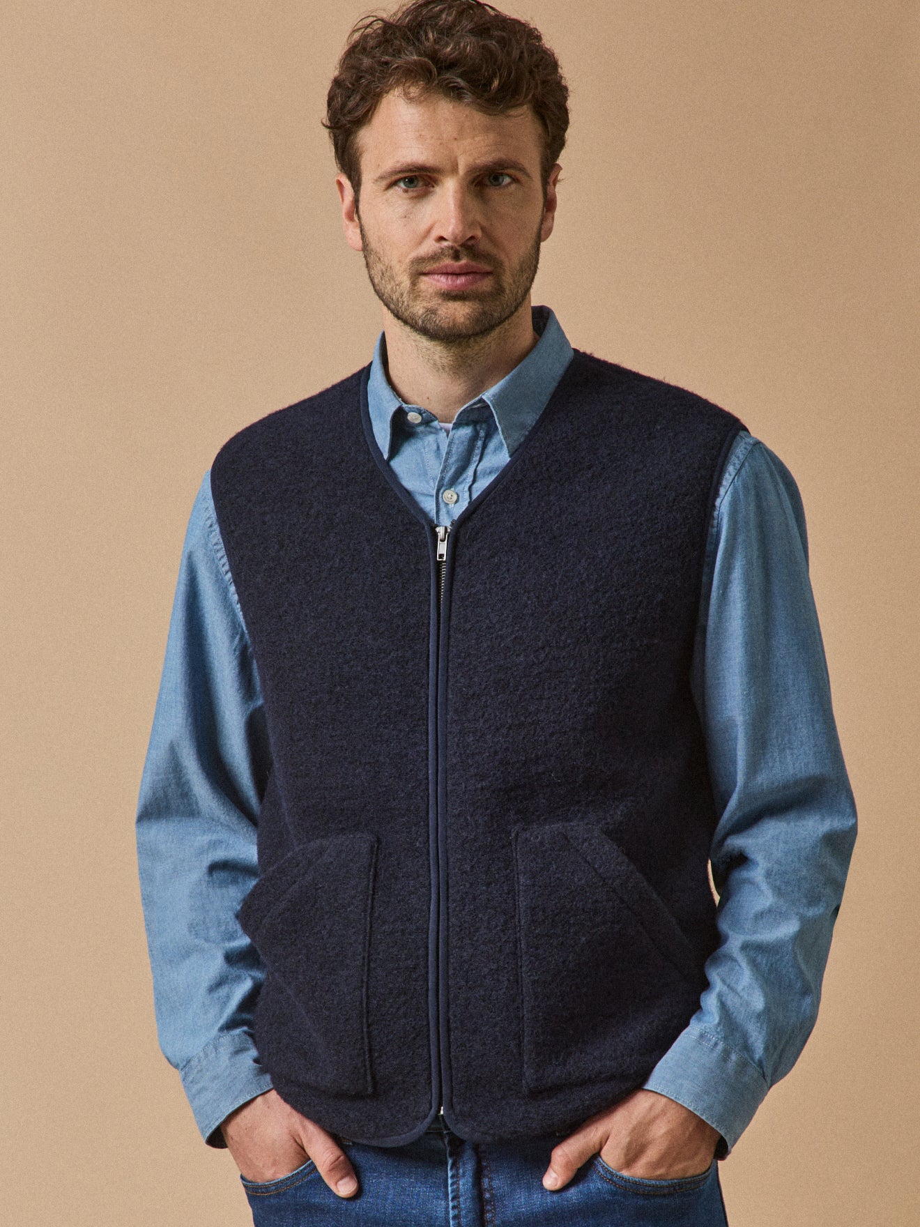 Herrenweste mit Reißverschluss