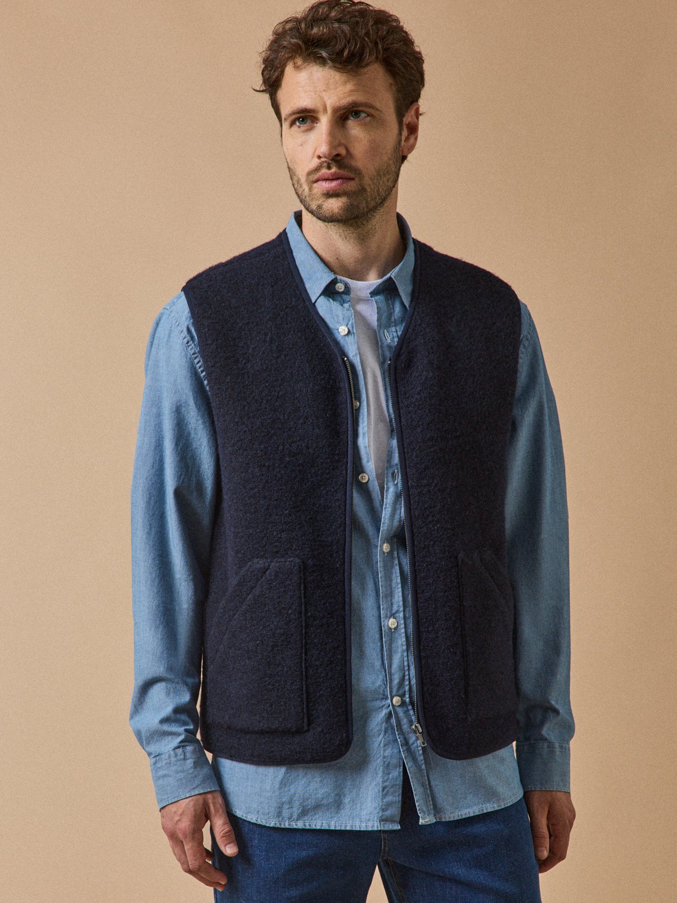 Herrenweste mit Reißverschluss