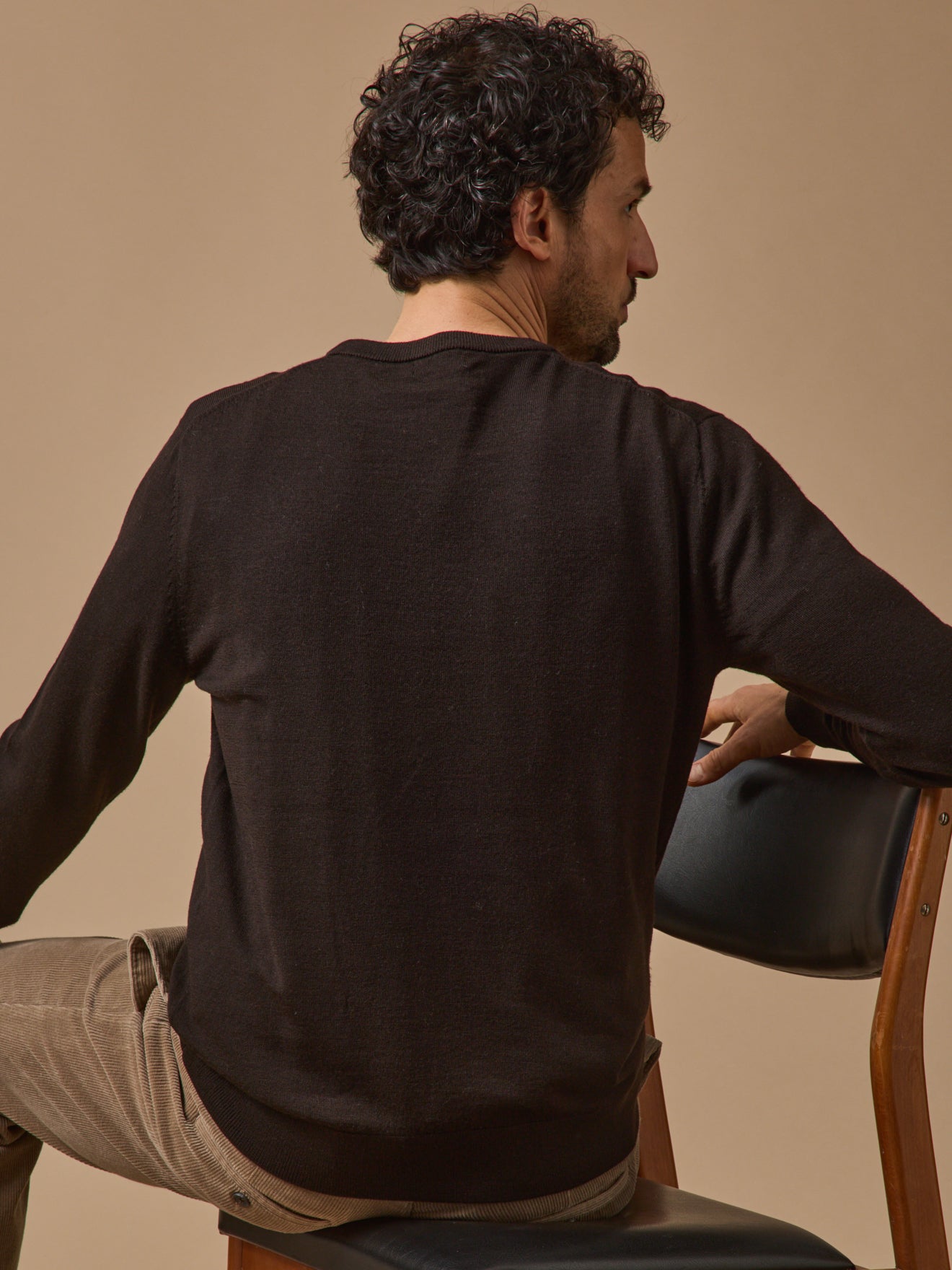 Herrenpullover aus Merinowolle mit rundem Halsausschnitt
