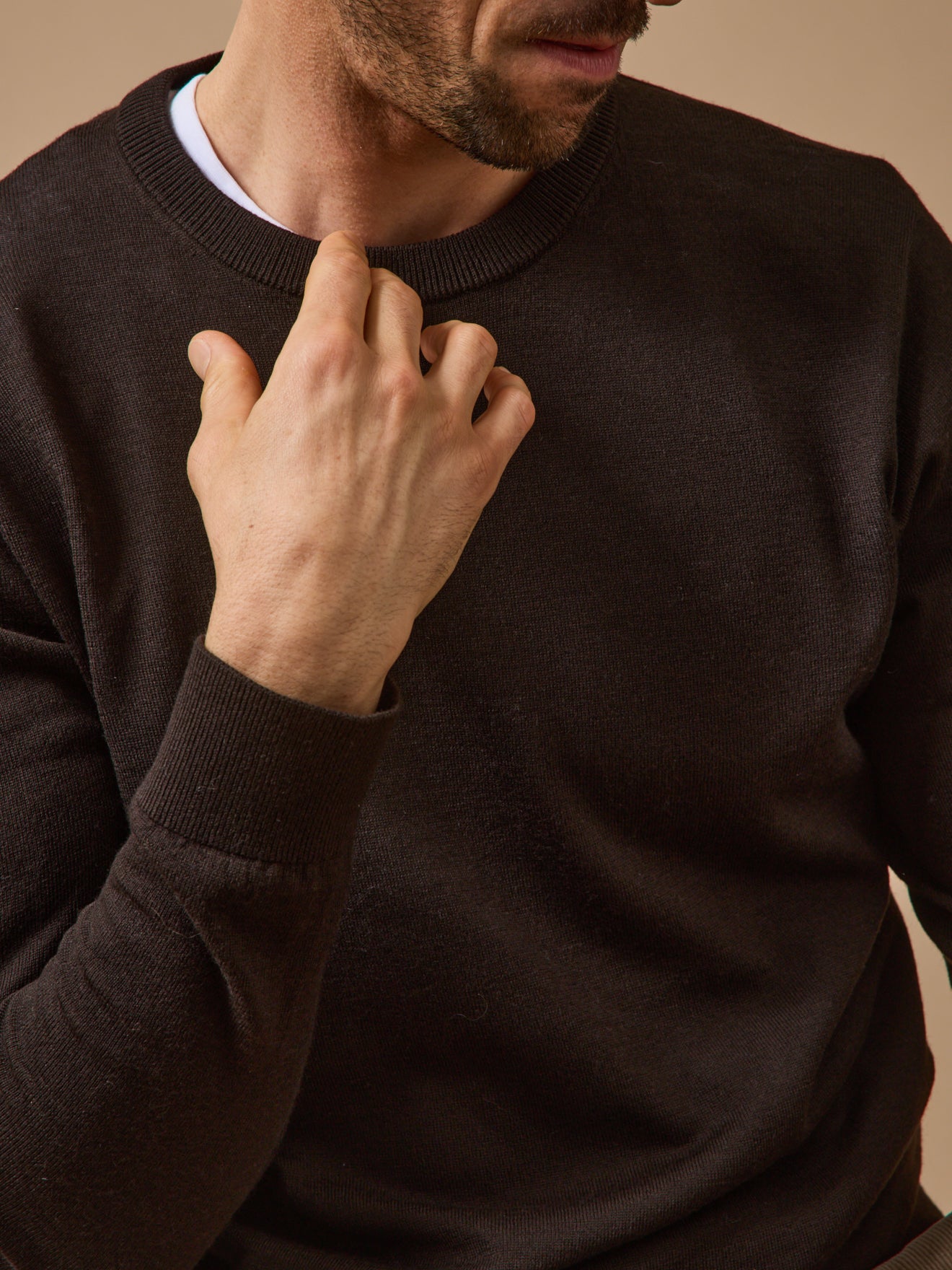 Herrenpullover aus Merinowolle mit rundem Halsausschnitt