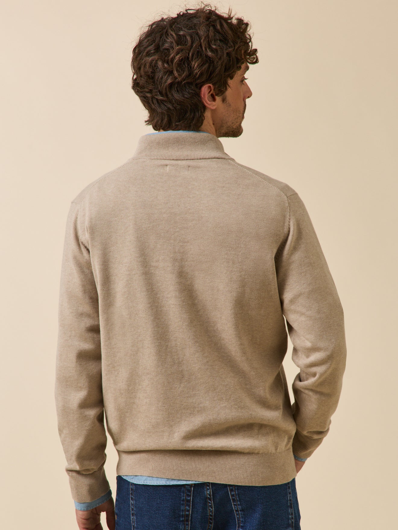 Damenpullover mit Stehkragen aus Bio-Baumwolle und Cashmere
