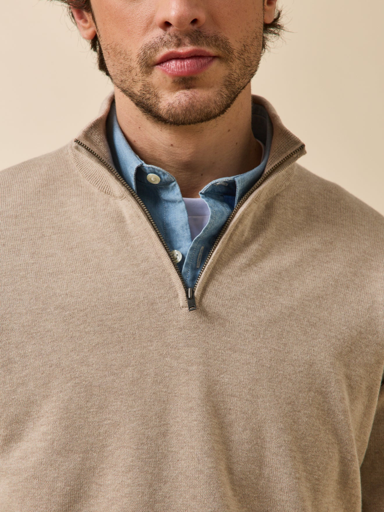 Damenpullover mit Stehkragen aus Bio-Baumwolle und Cashmere