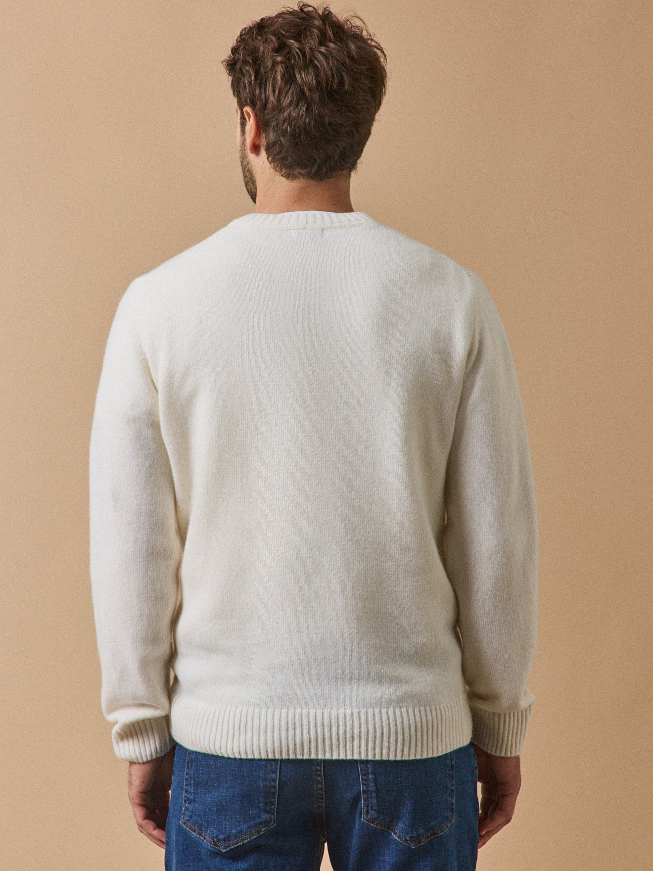 Herrenpullover mit rundem Halsausschnitt aus Wollmischung