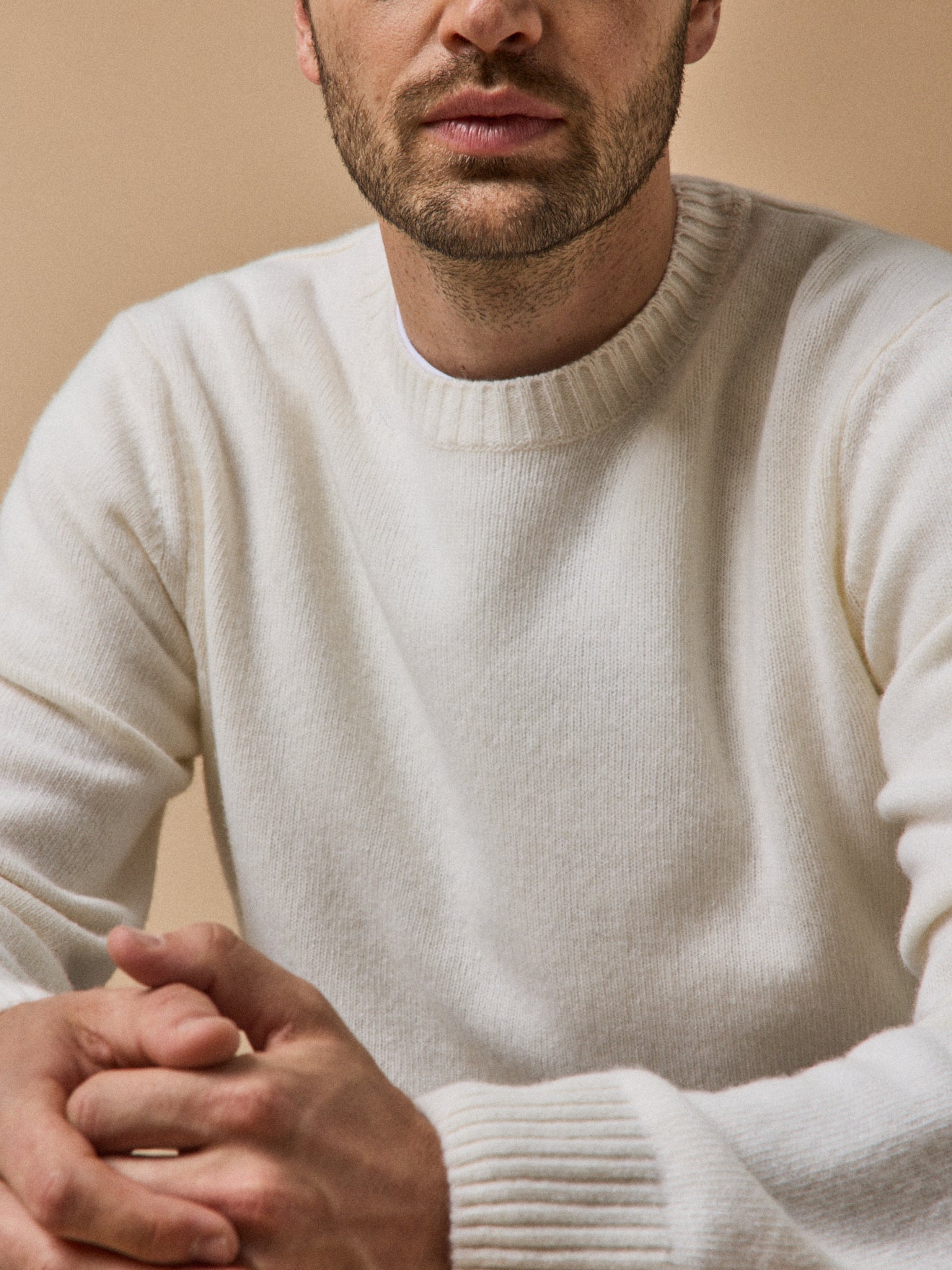 Herrenpullover mit rundem Halsausschnitt aus Wollmischung