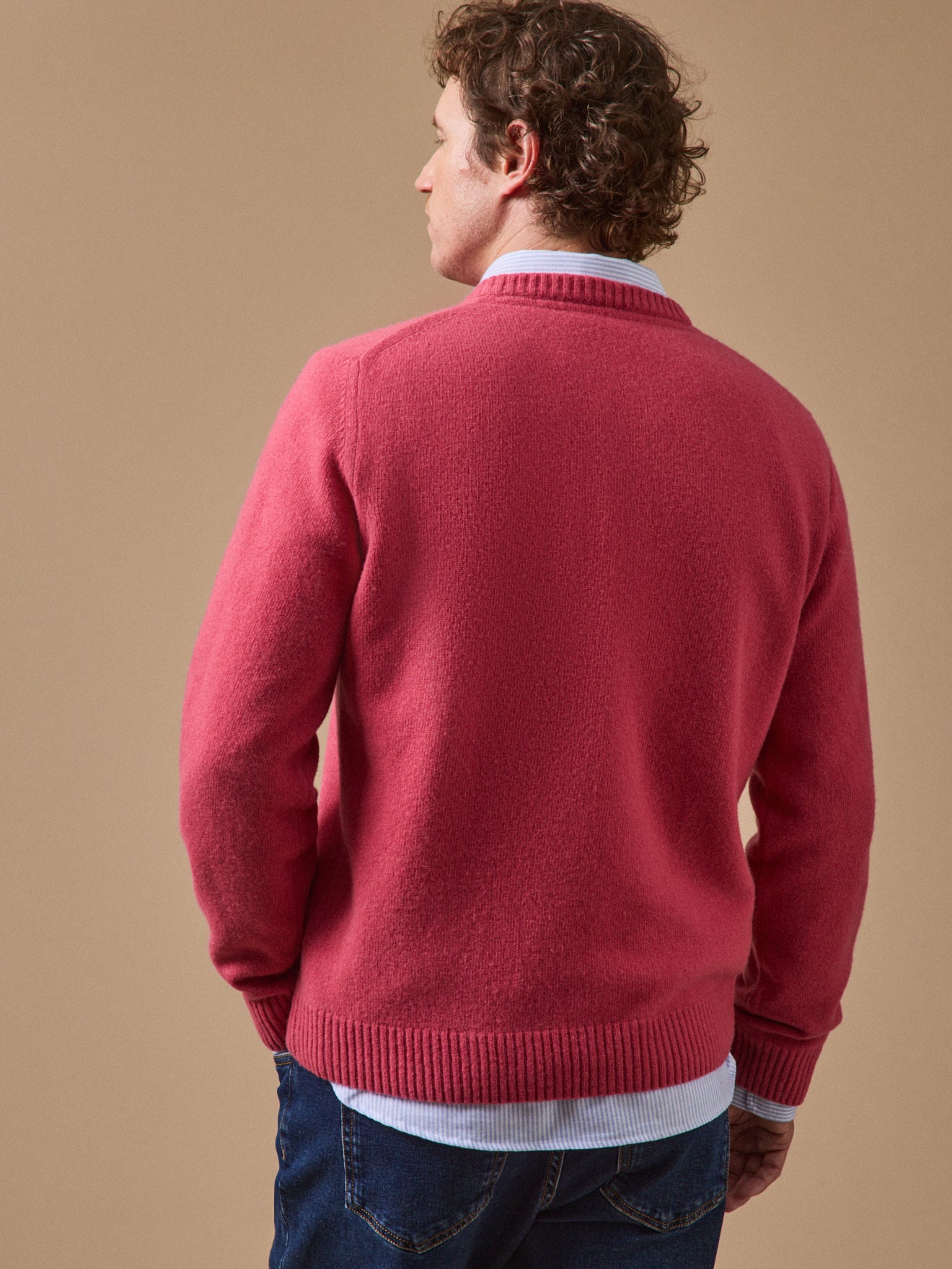 Herrenpullover mit rundem Halsausschnitt aus Wollmischung