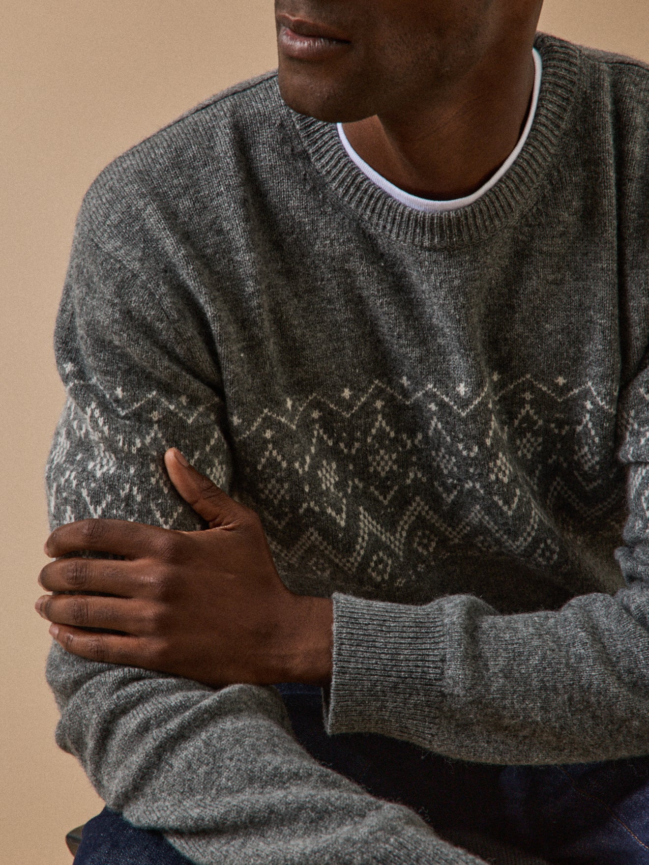 Herrenpullover mit Jacquard