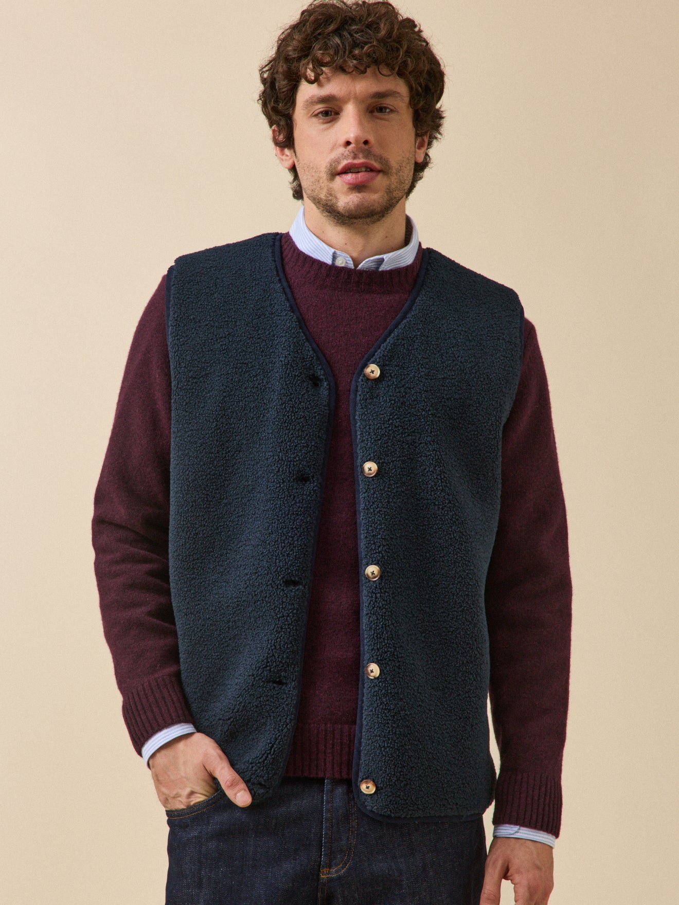 Herrenweste aus Sherpa