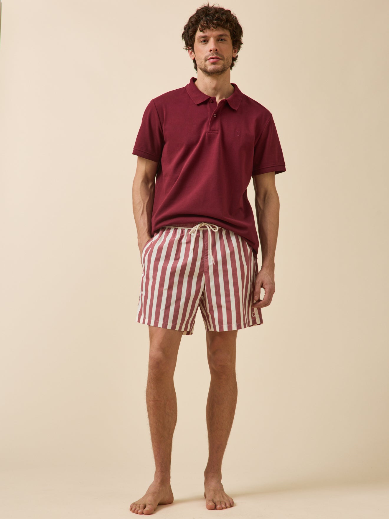 Gestreifte Herren-Badeshorts