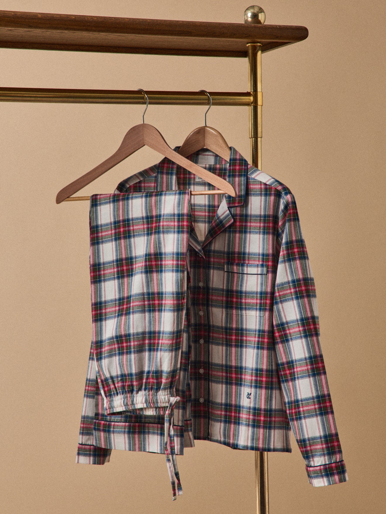 Damen-Pyjama aus Flanell mit Karomuster