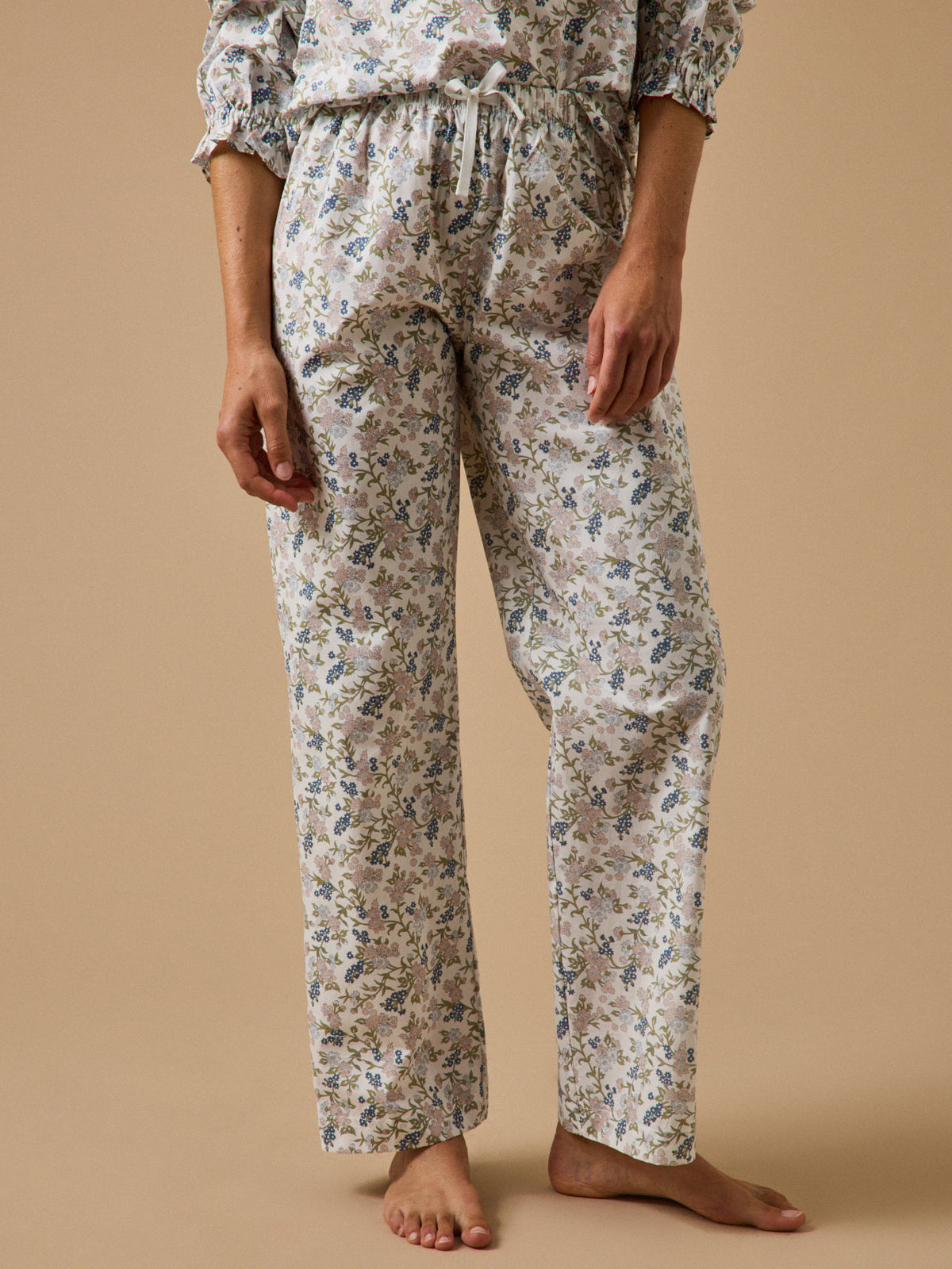 Damen-Pyjama mit Volants und Druckmuster « Mathilde »