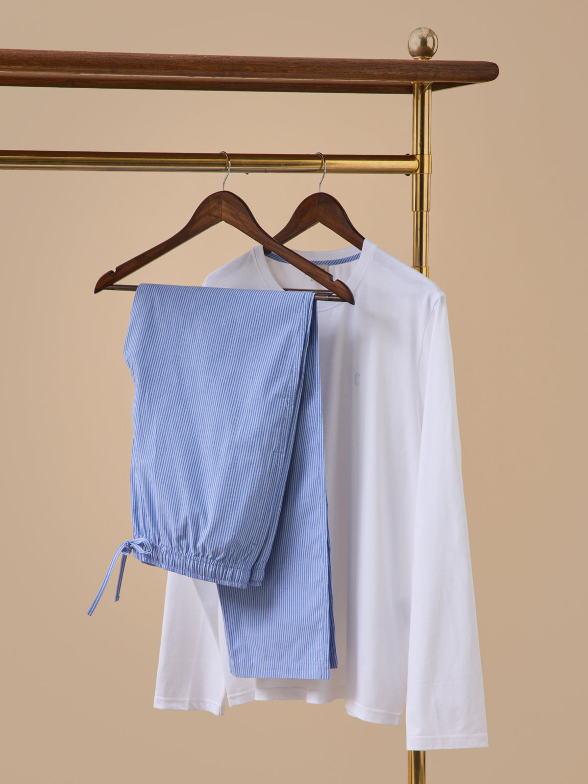 Herren-Pyjama in Material-Mix