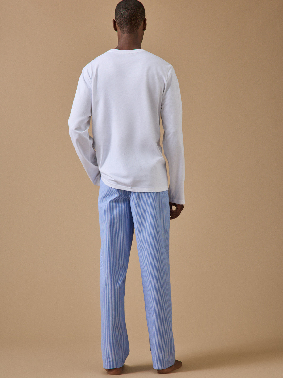 Herren-Pyjama in Material-Mix