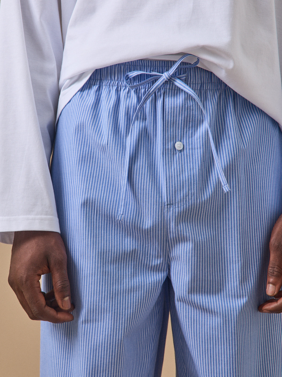 Herren-Pyjama in Material-Mix