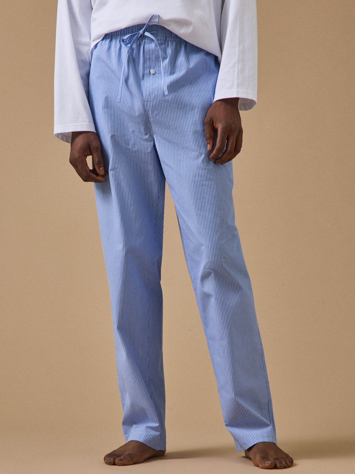 Herren-Pyjama in Material-Mix