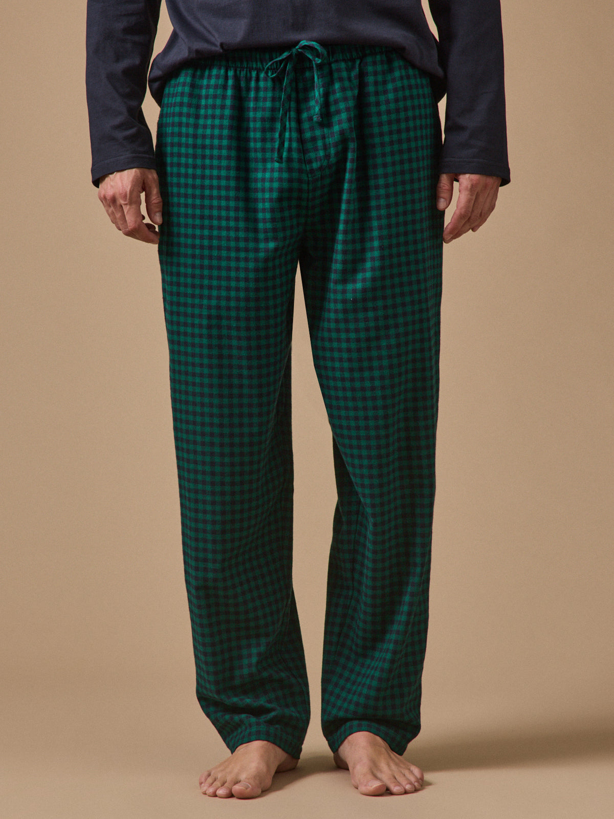 Herren-Pyjama im Material-Mix