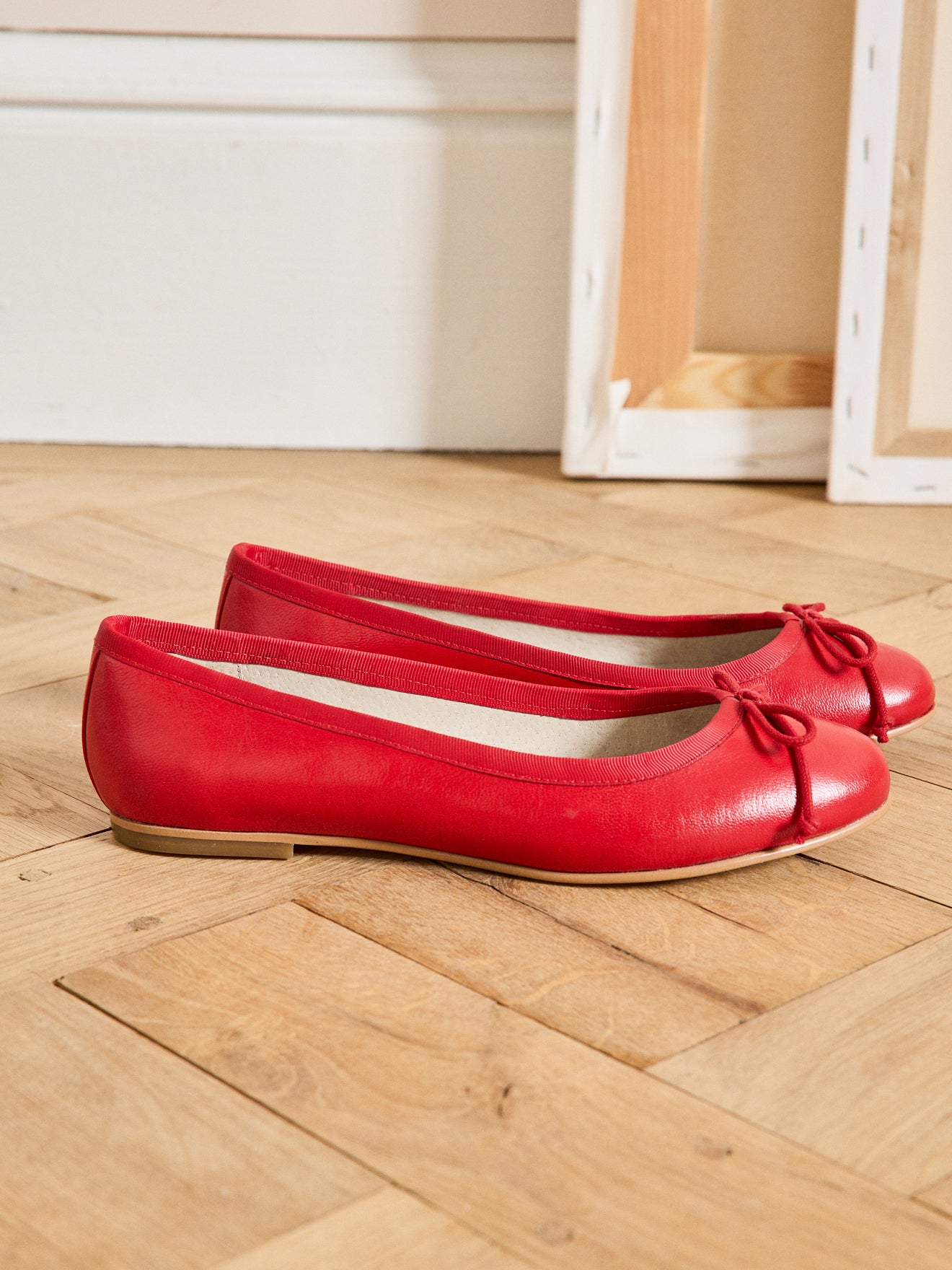 Damen-Ballerinas aus Leder