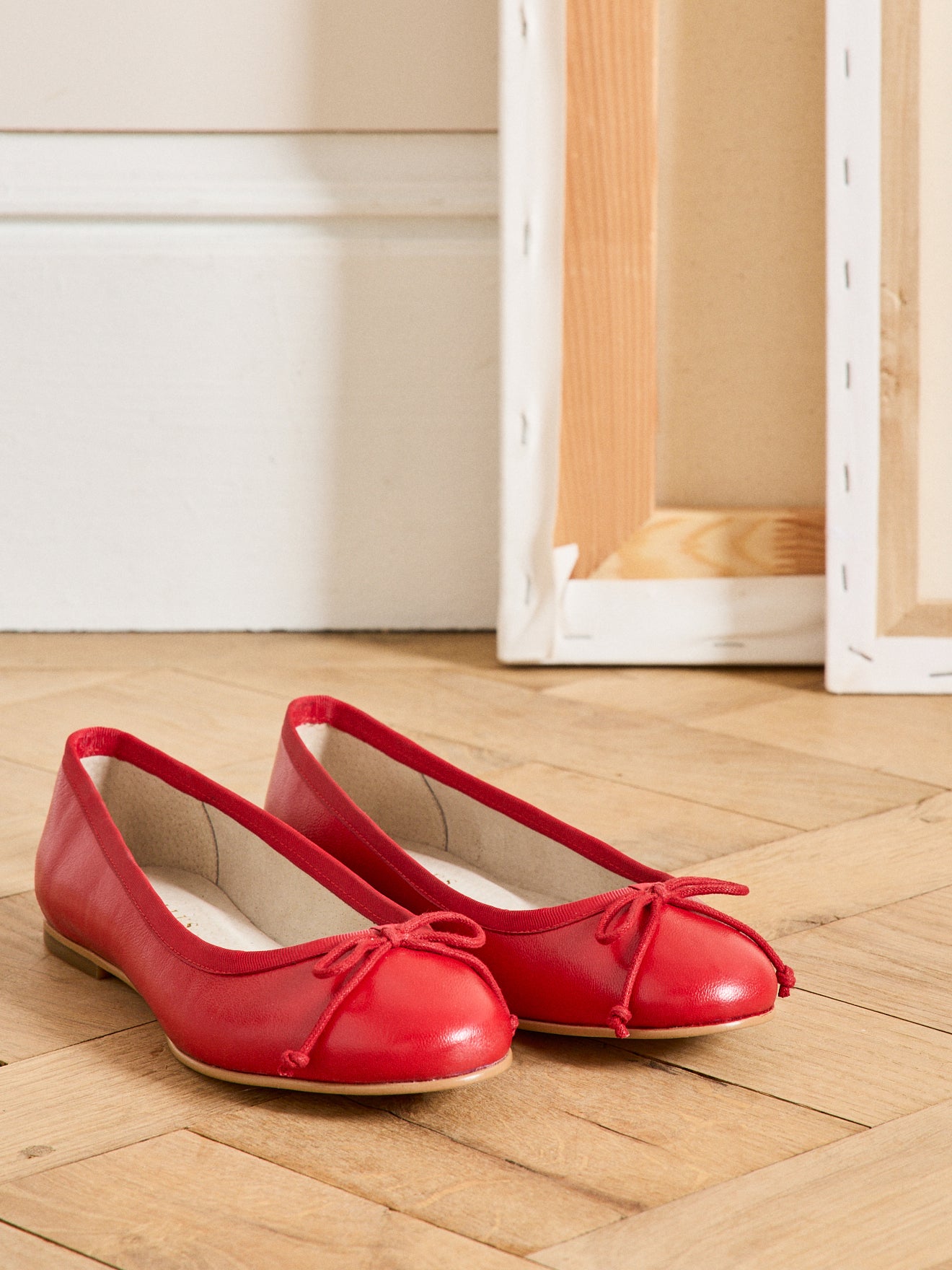 Damen-Ballerinas aus Leder