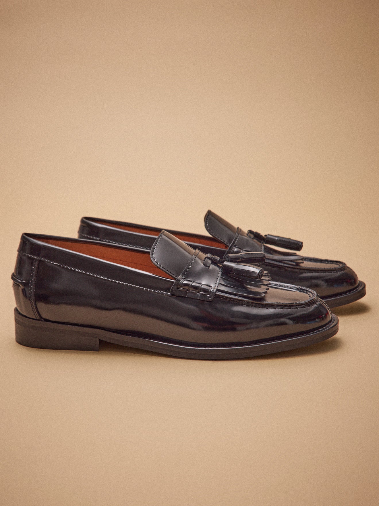 Damen-Loafer mit Fransen und Leder-Quasten