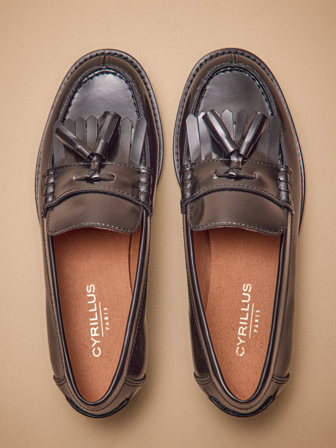 Damen-Loafer mit Fransen und Leder-Quasten