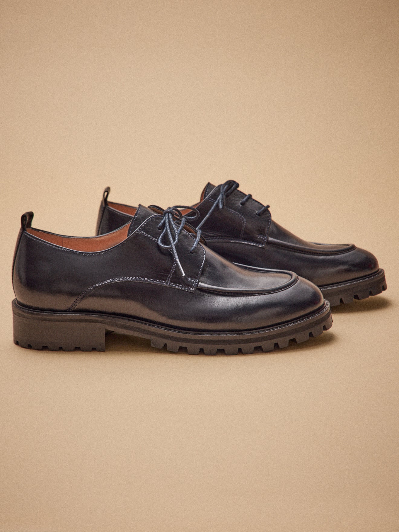 Damen-Derby-Schnürschuhe aus Leder