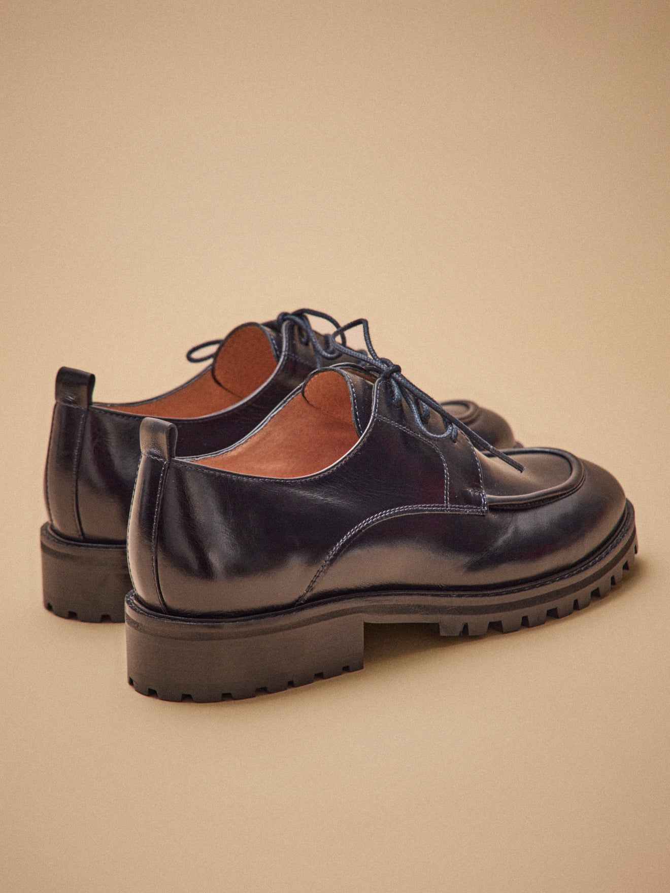 Damen-Derby-Schnürschuhe aus Leder