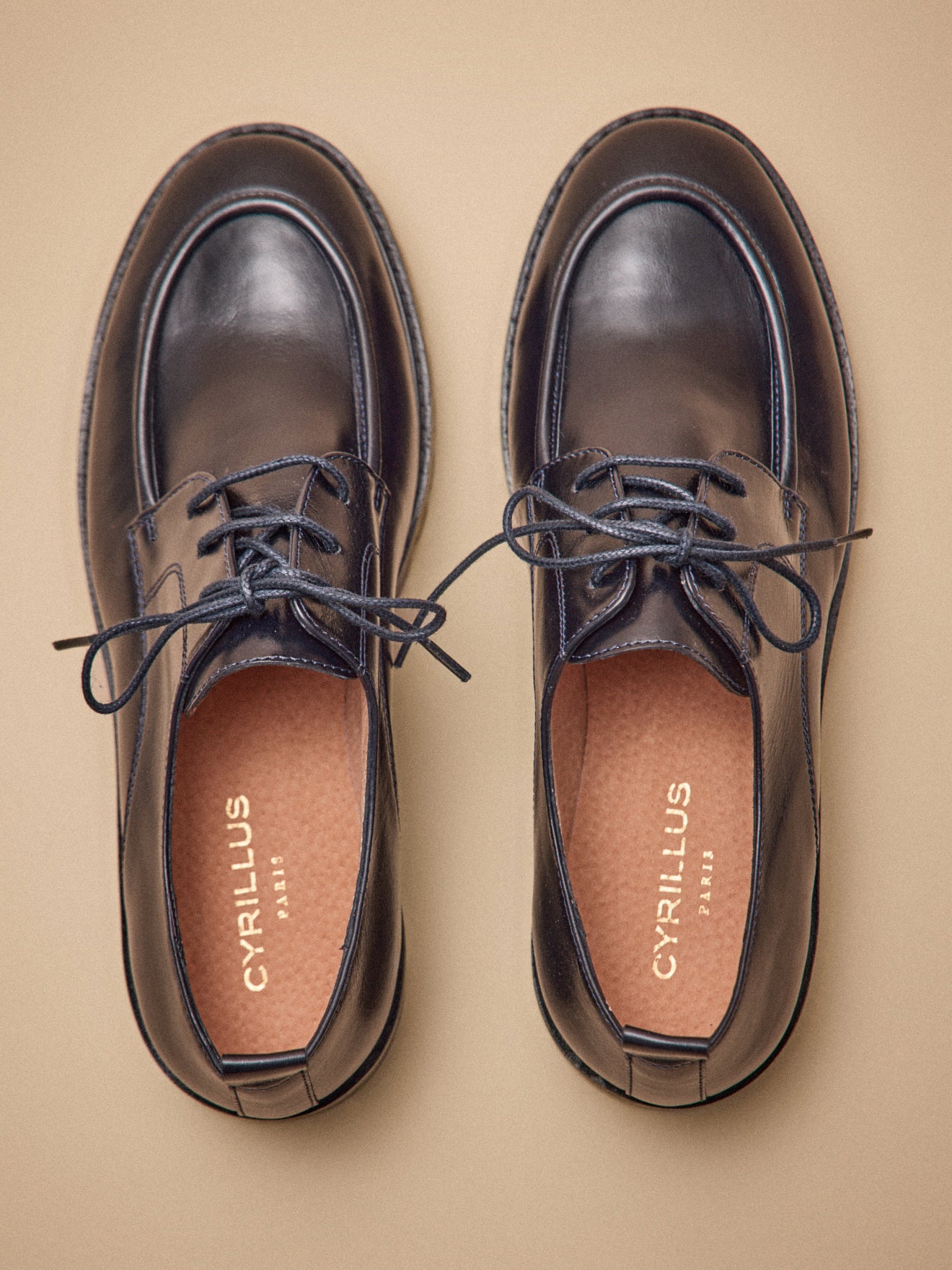 Damen-Derby-Schnürschuhe aus Leder