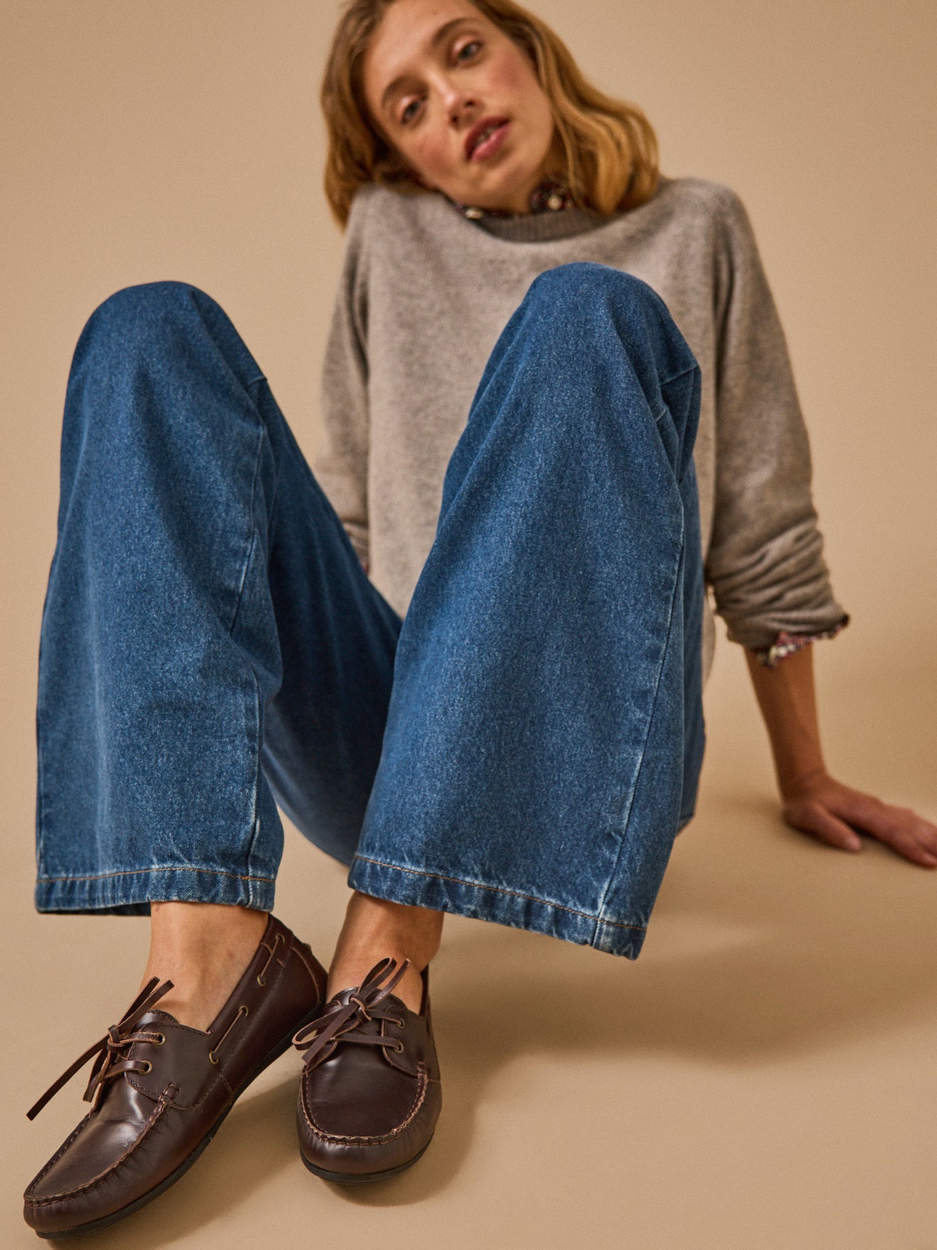 Damenschuhe aus Leder im Bootsschuh-Stil