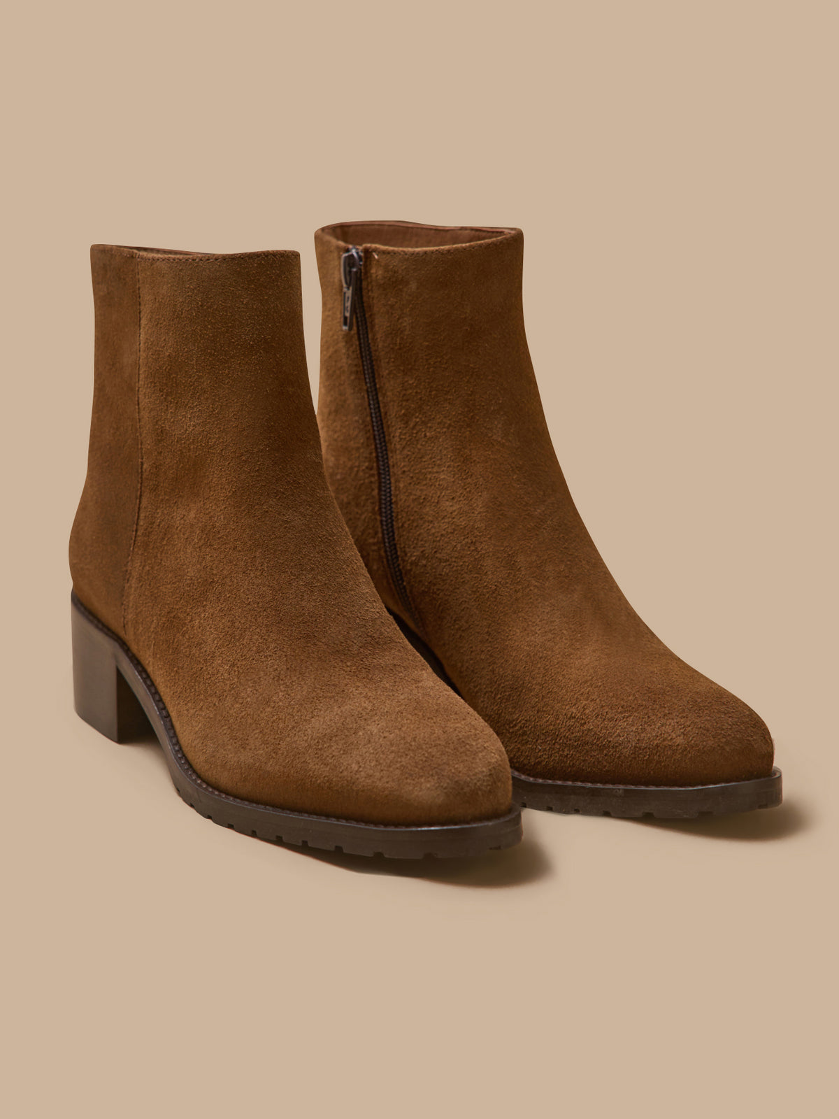Damen-Stiefeletten mit Absatz aus Leder