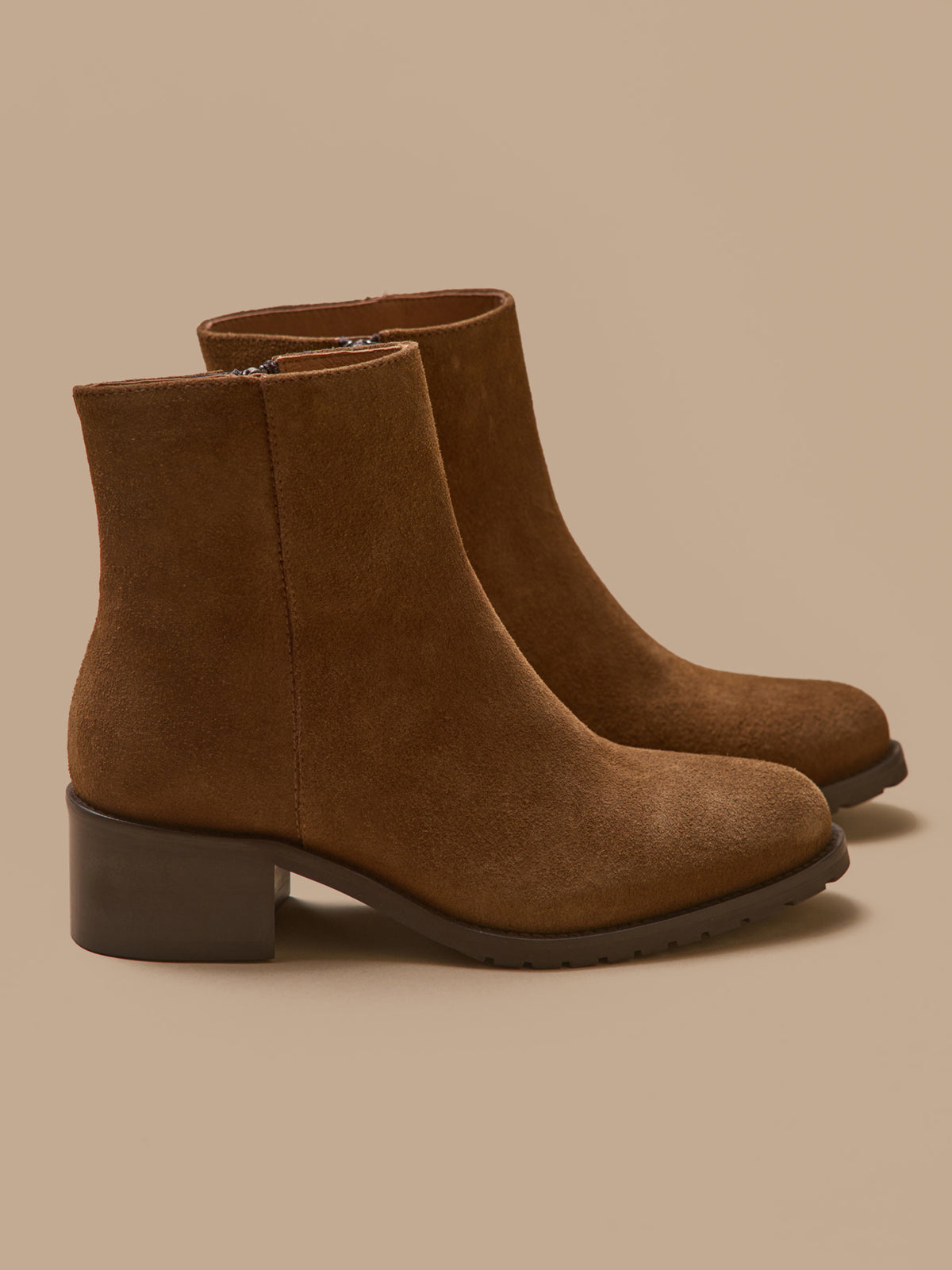 Damen-Stiefeletten mit Absatz aus Leder