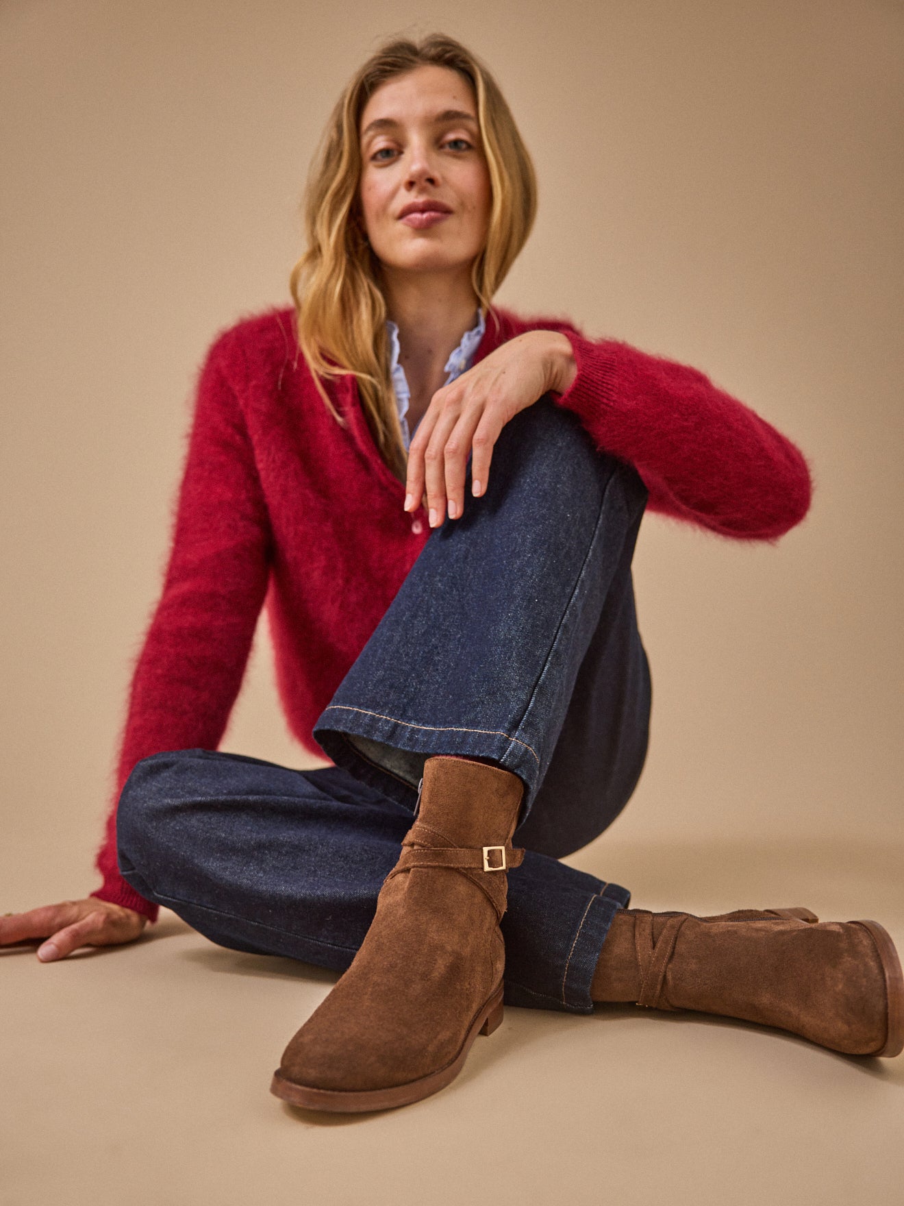 Damen-Lederstiefeletten