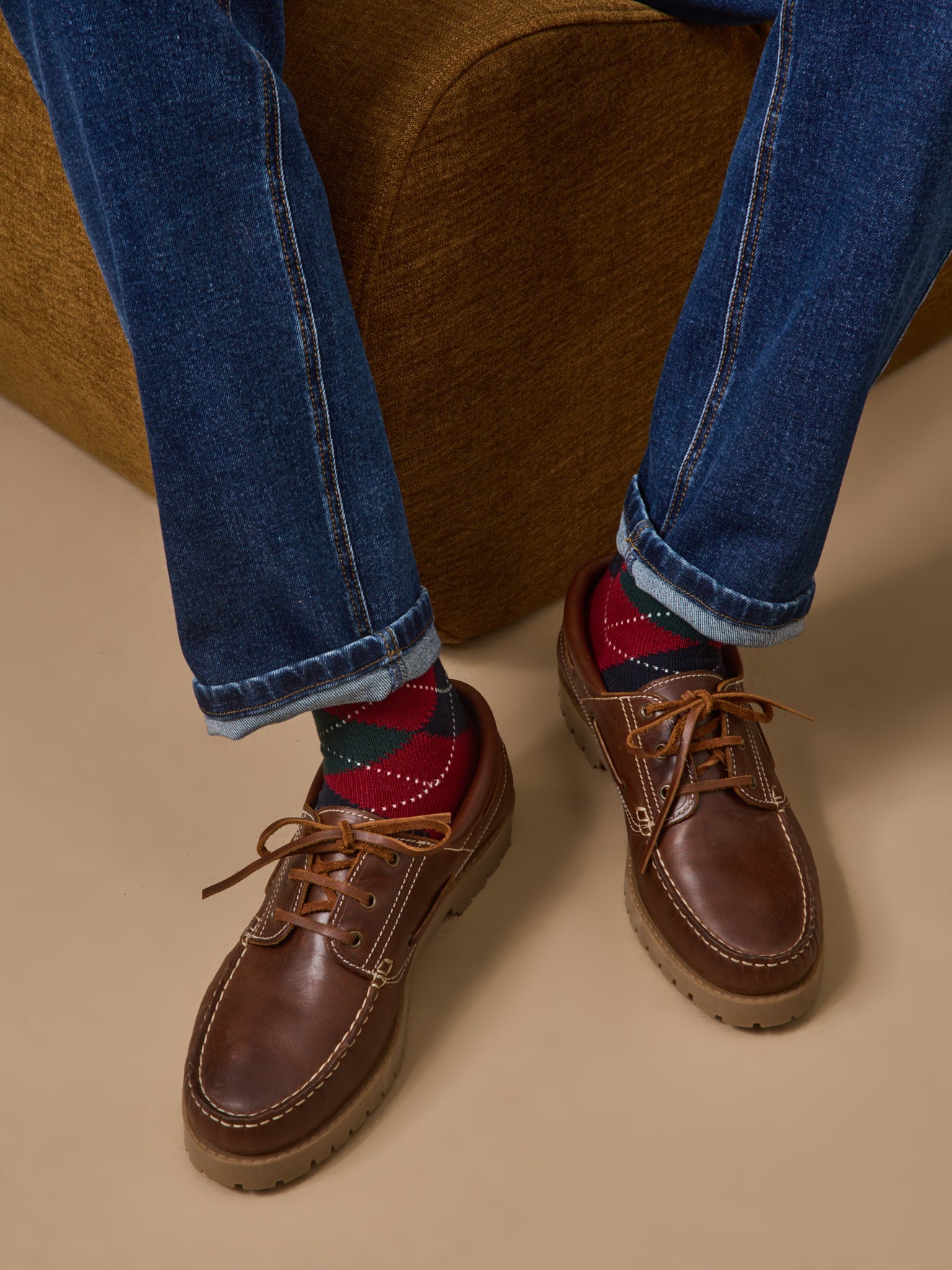 Herrenschuhe aus Leder im Bootsschuh-Stil