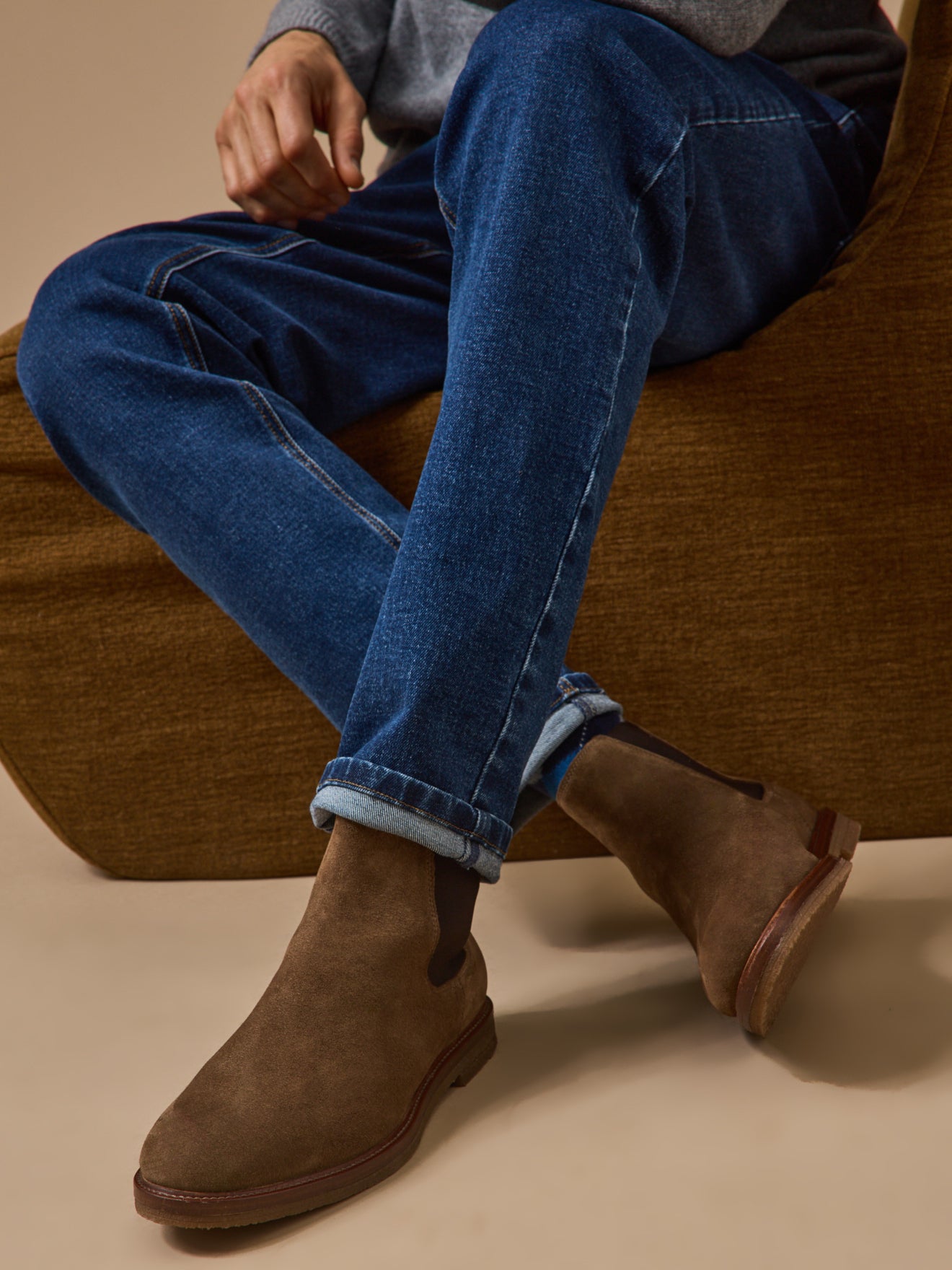 Herren-Chelsea-Boots aus Veloursleder