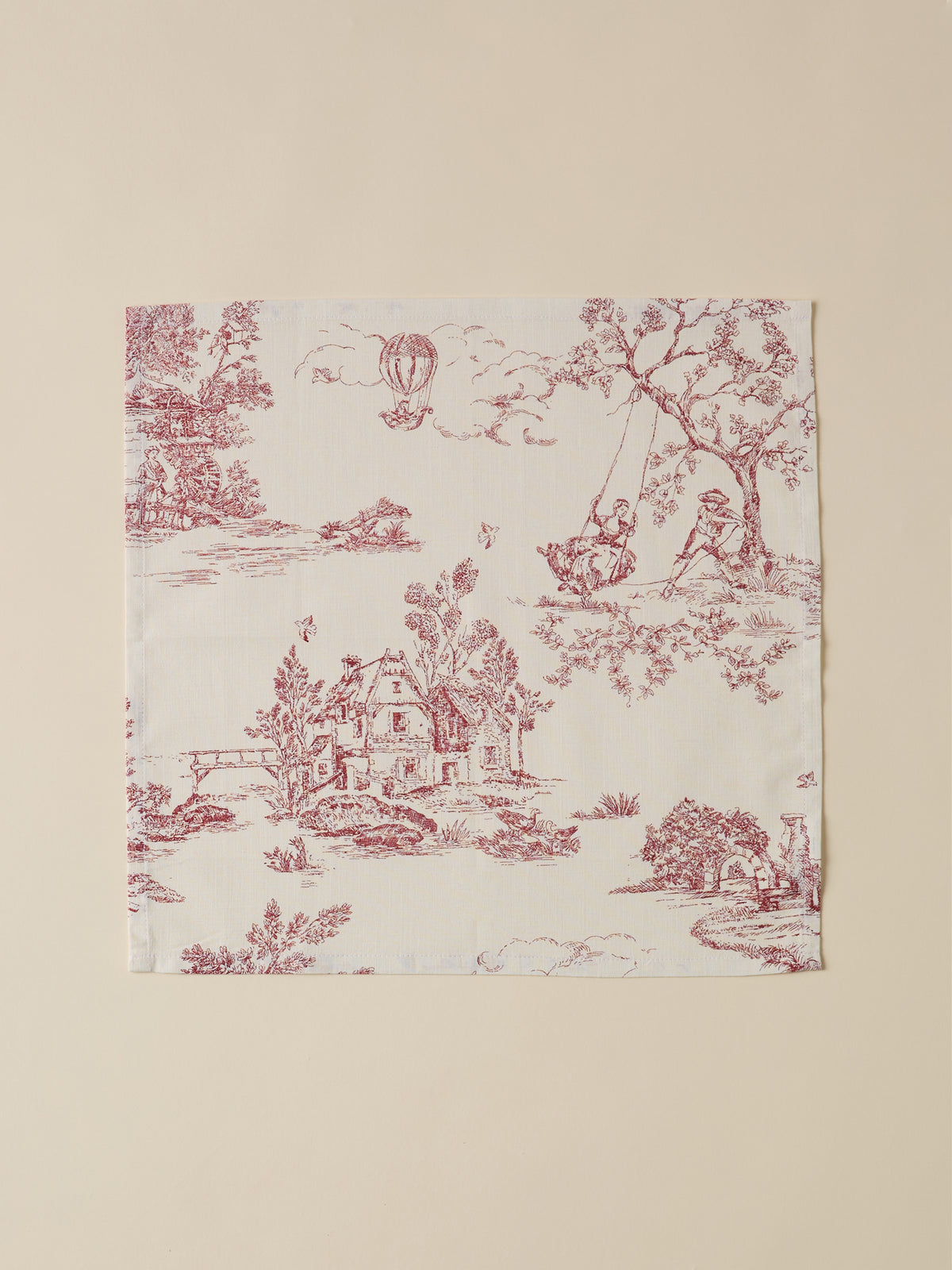 Servietten im 4er-Set aus Baumwolle und Viskose im Toile-de-Jouy-Esprit