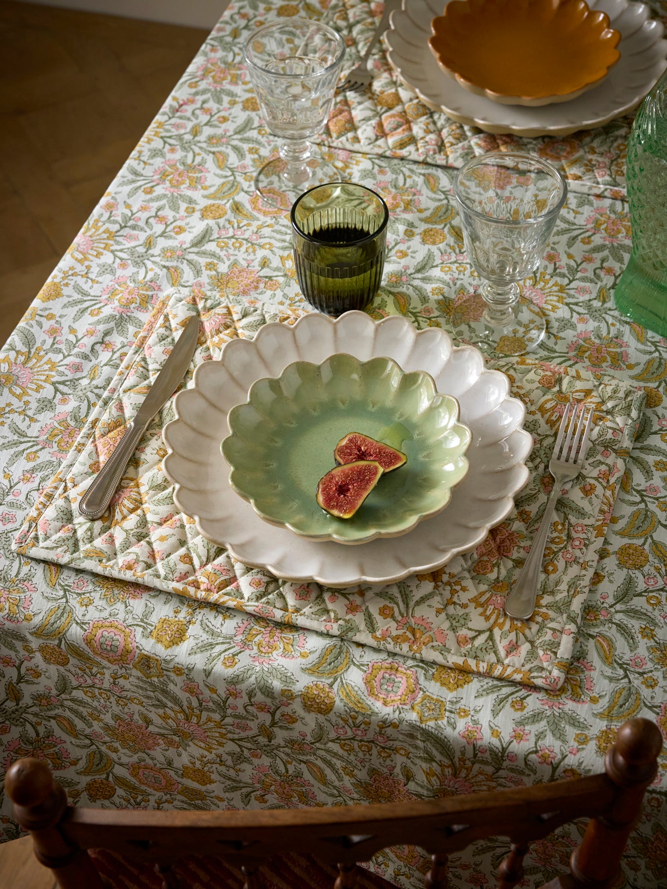 Geblümte Tischsets im 2er-Set - Kolkata-Print