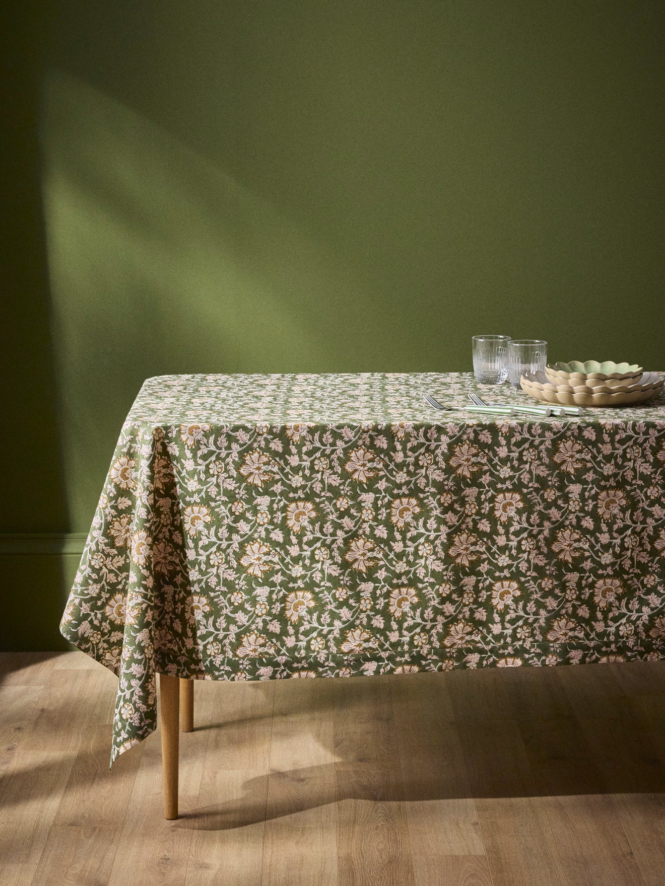 Indische Blümchen-Baumwolltischdecke