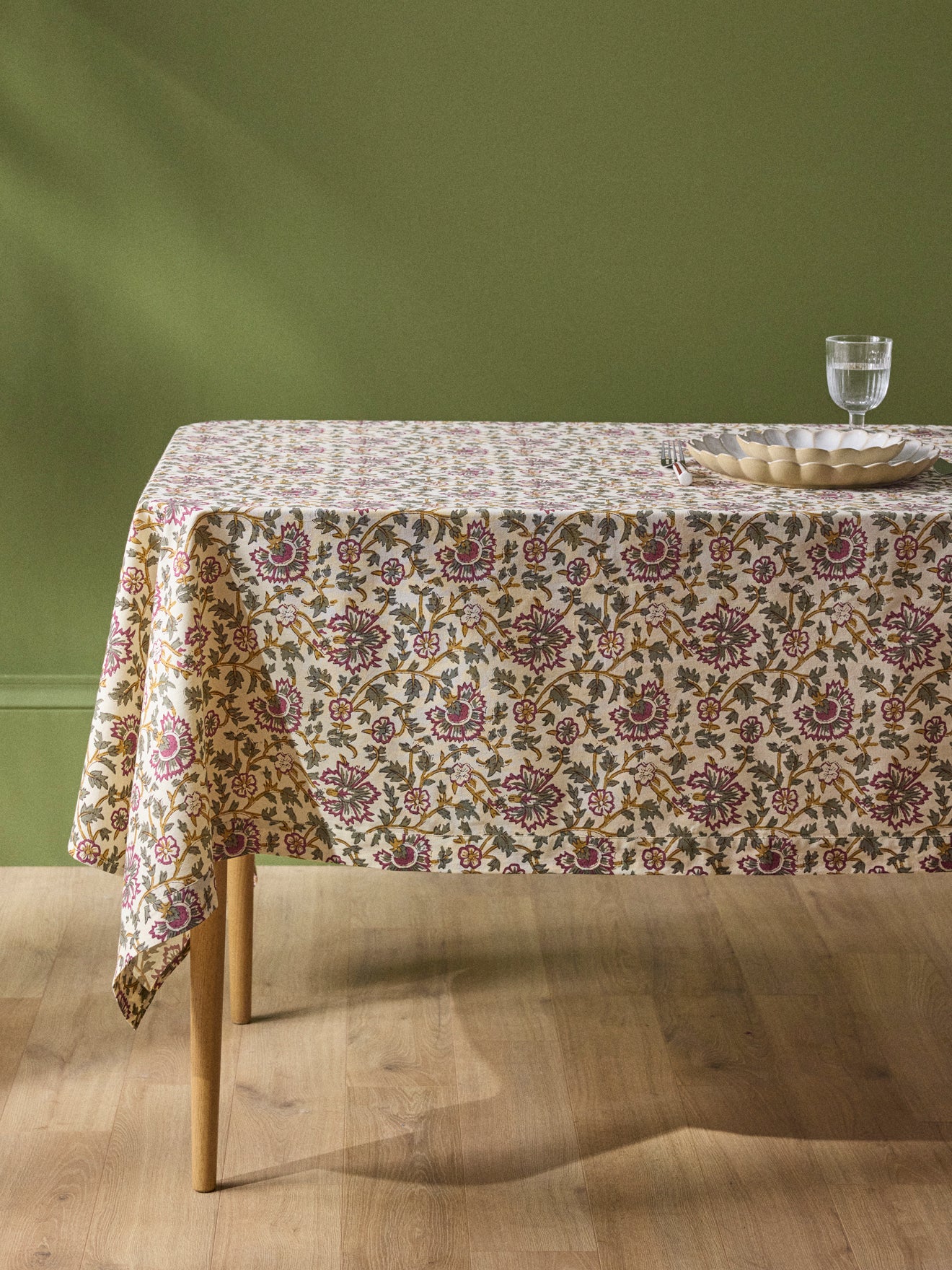 Indische Blümchen-Baumwolltischdecke