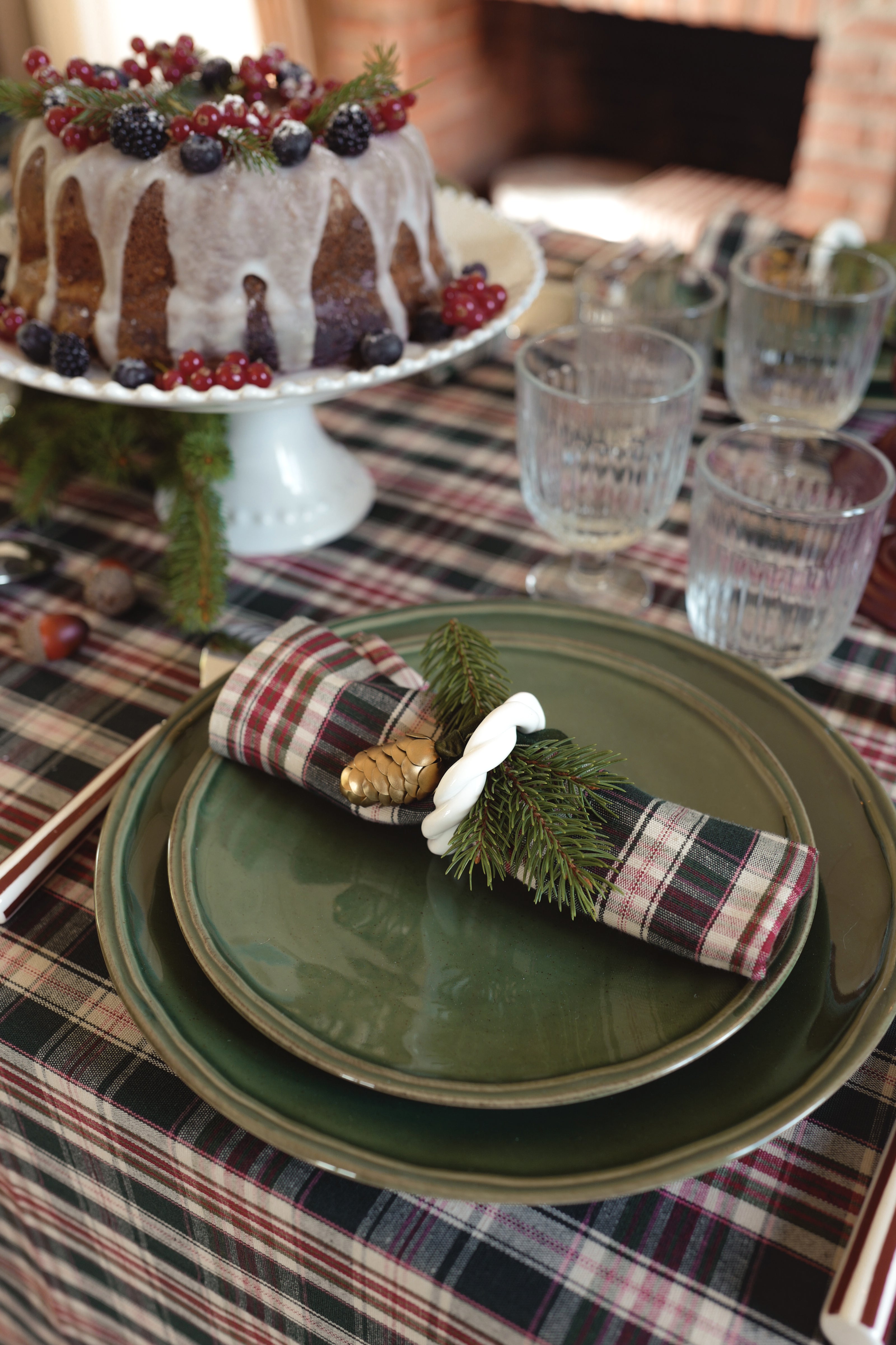 Stoffserviette im Tartan-Karo, 4er-Set – Weihnachtskollektion