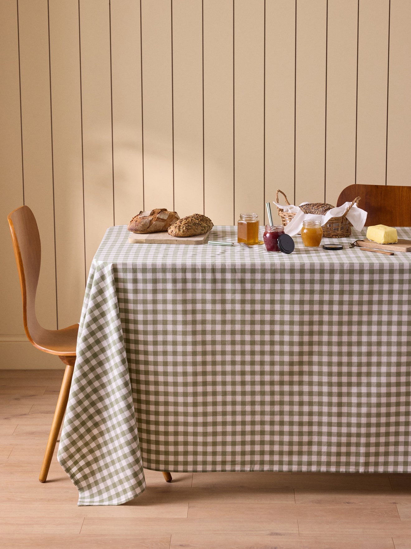 Tichdecke mit Vichy-Karos aus Baumwolle