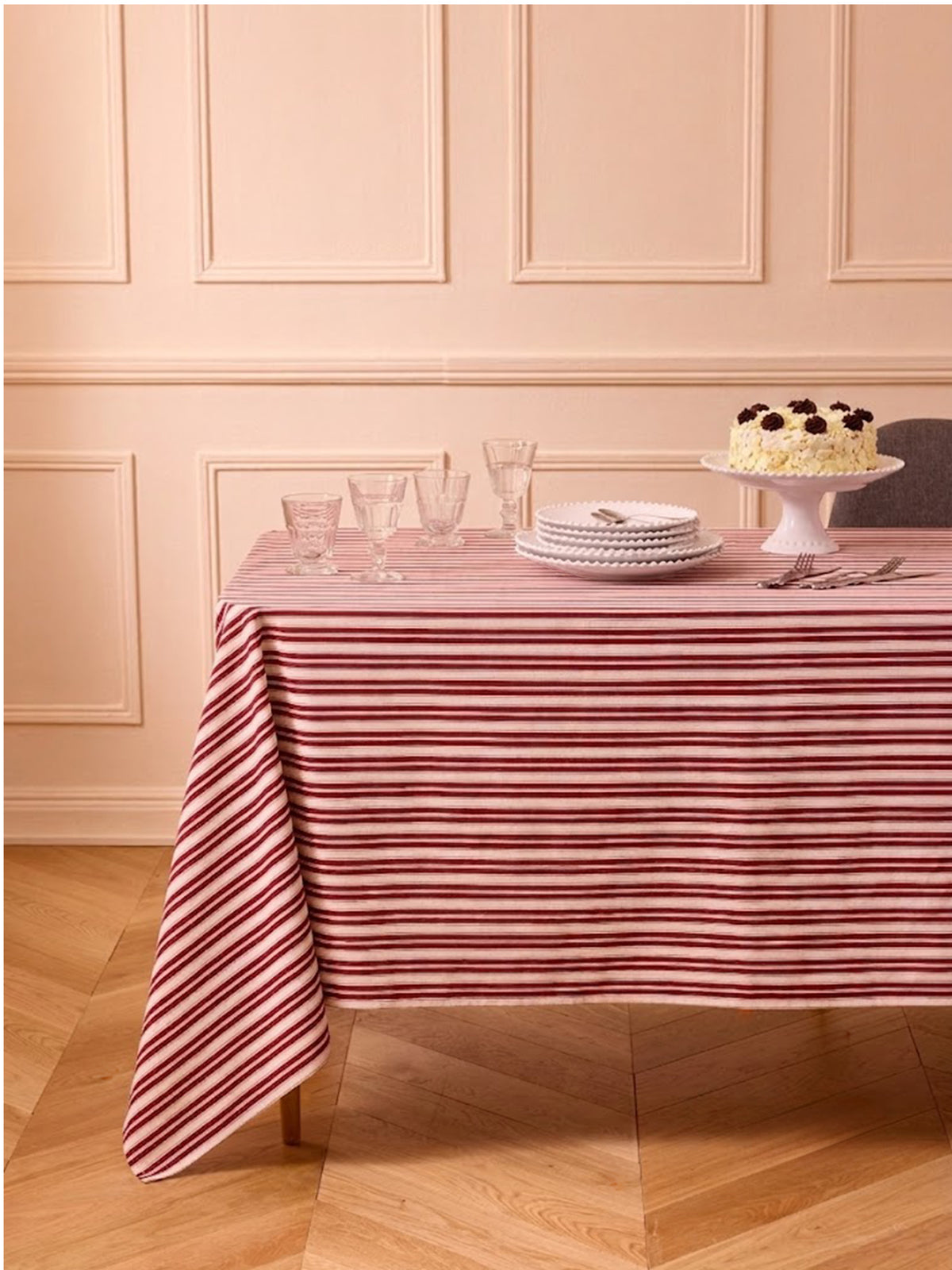 Gestreifte Tischdecke aus Baumwolle