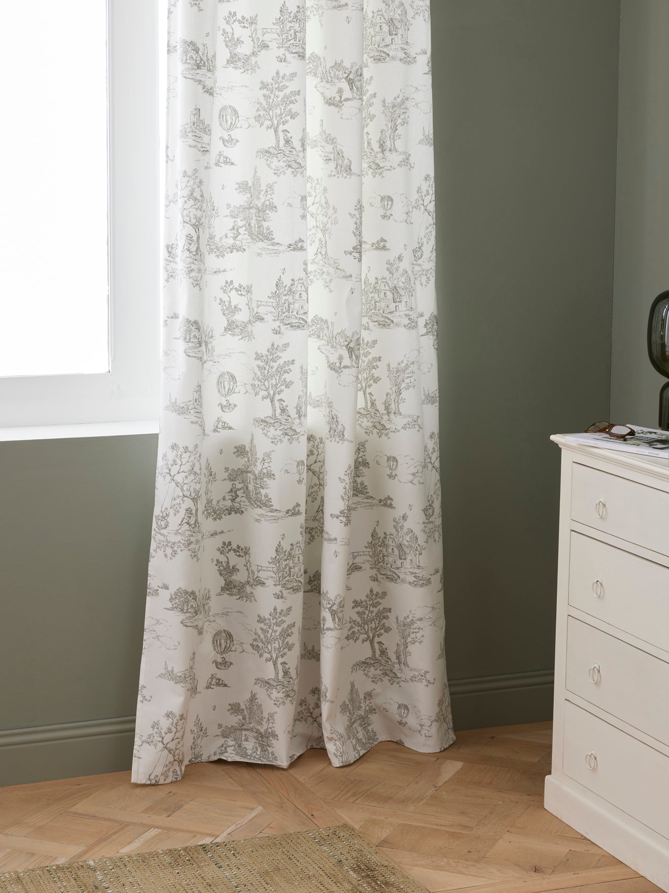 Vorhang mit Raffband - Toile de Jouy-Esprit