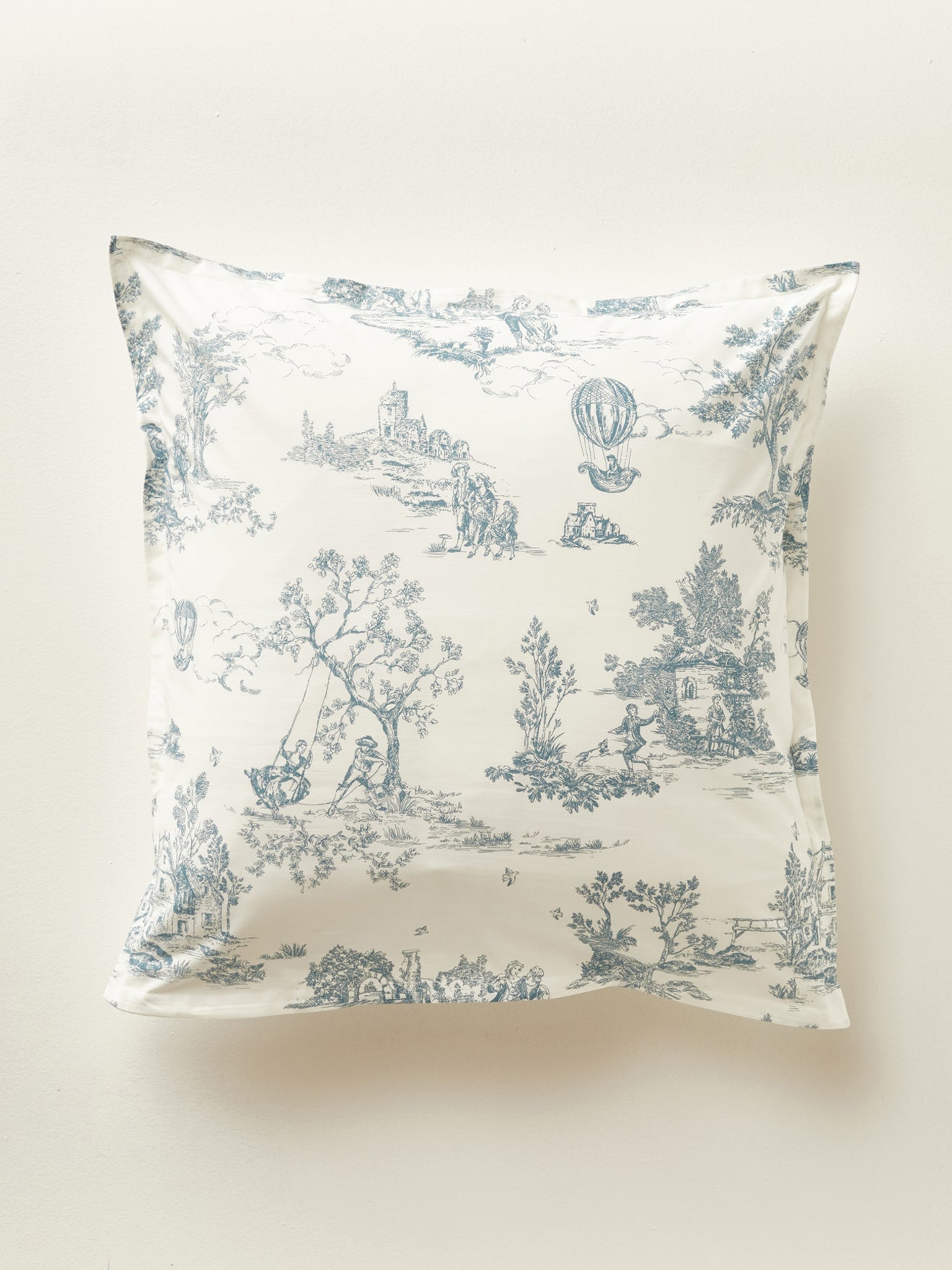 Kopfkissenbezug aus Baumwoll-Perkal « Toile de Jouy-Esprit »
