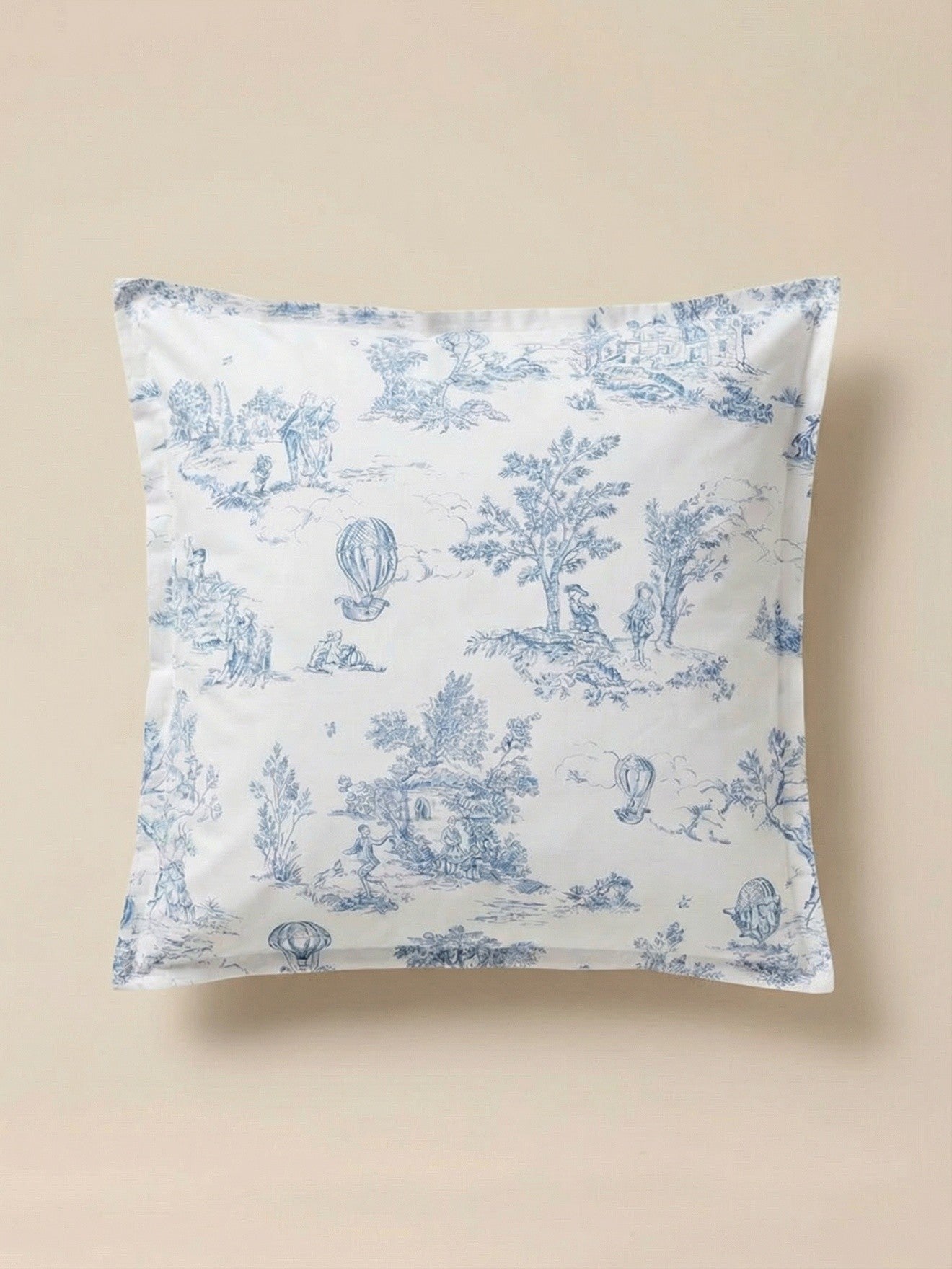 Kopfkissenbezug aus Baumwoll-Perkal « Toile de Jouy-Esprit »