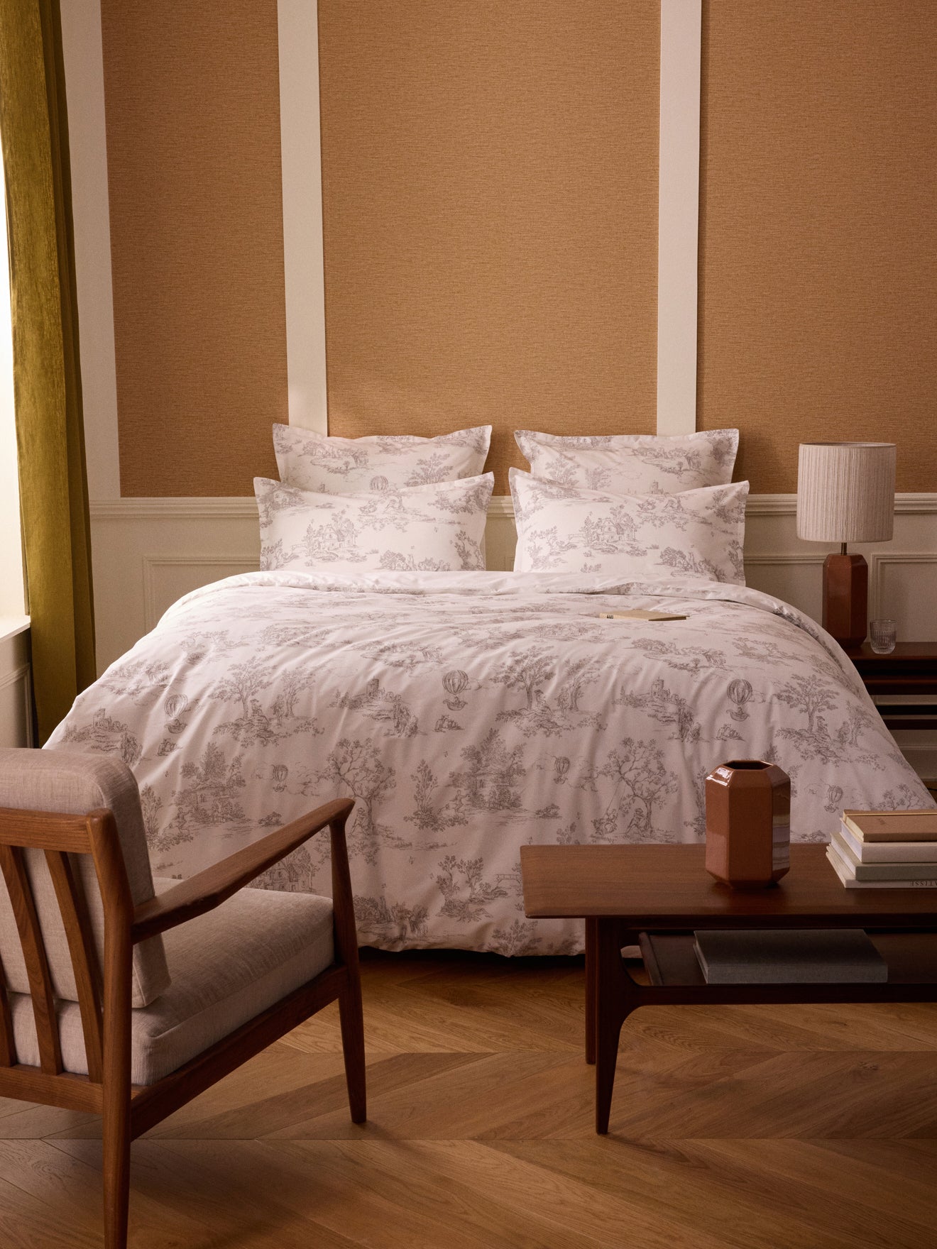 Kopfkissenbezug aus Baumwoll-Perkal « Toile de Jouy-Esprit »