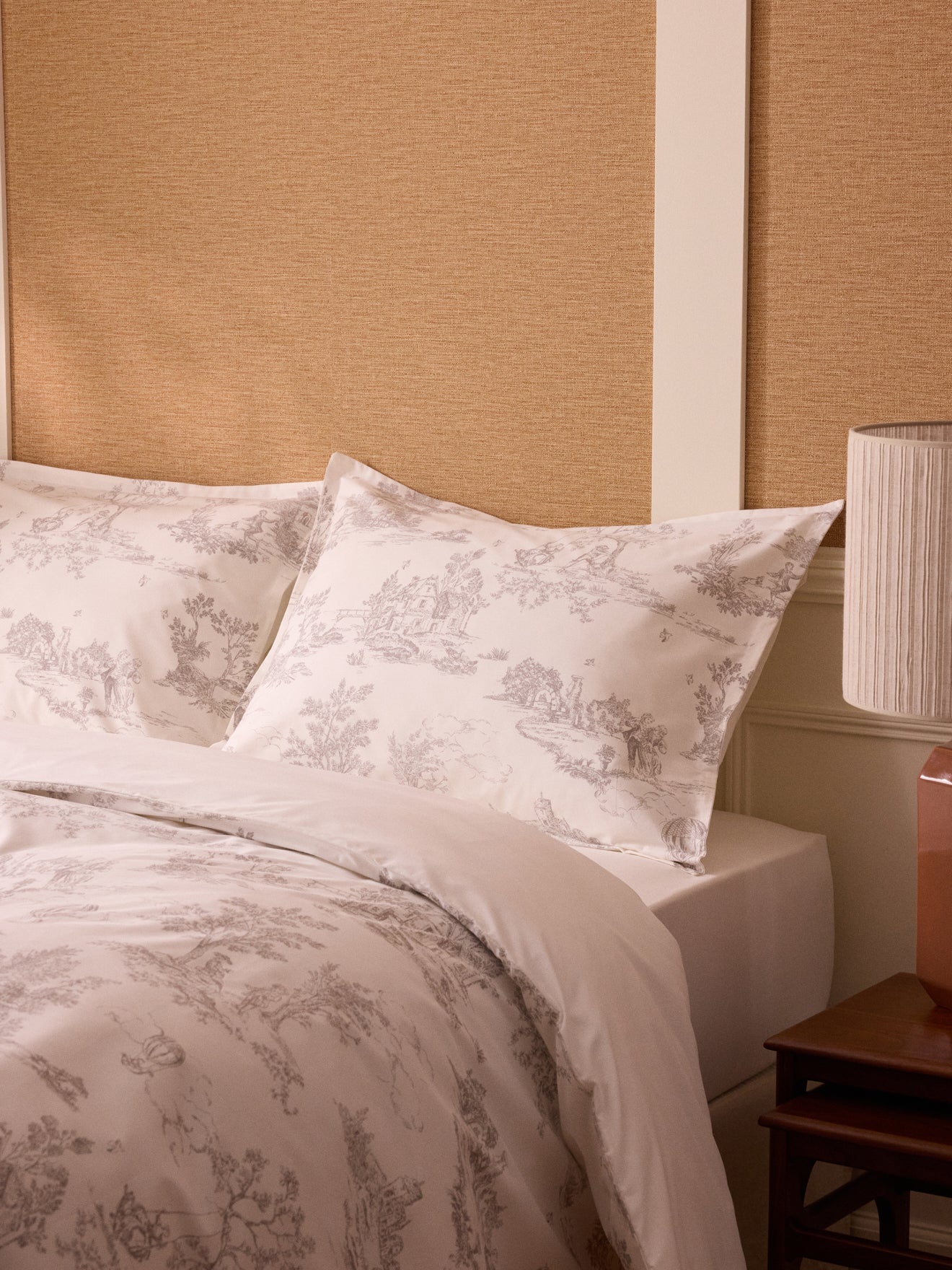 Kopfkissenbezug aus Baumwoll-Perkal « Toile de Jouy-Esprit »